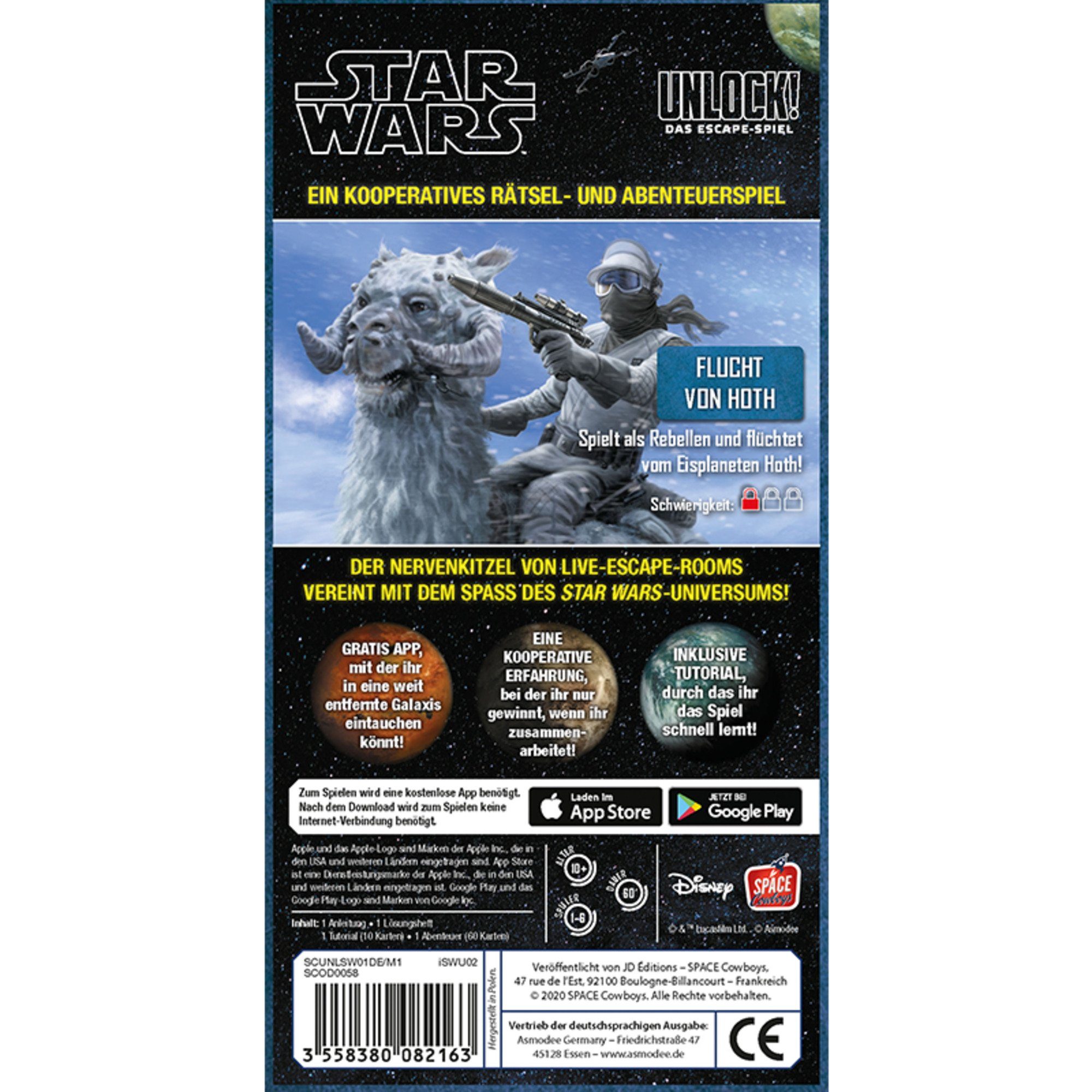 Asmodee Spiel Asmodee Unlock! - Flucht von Hoth, Partyspiel