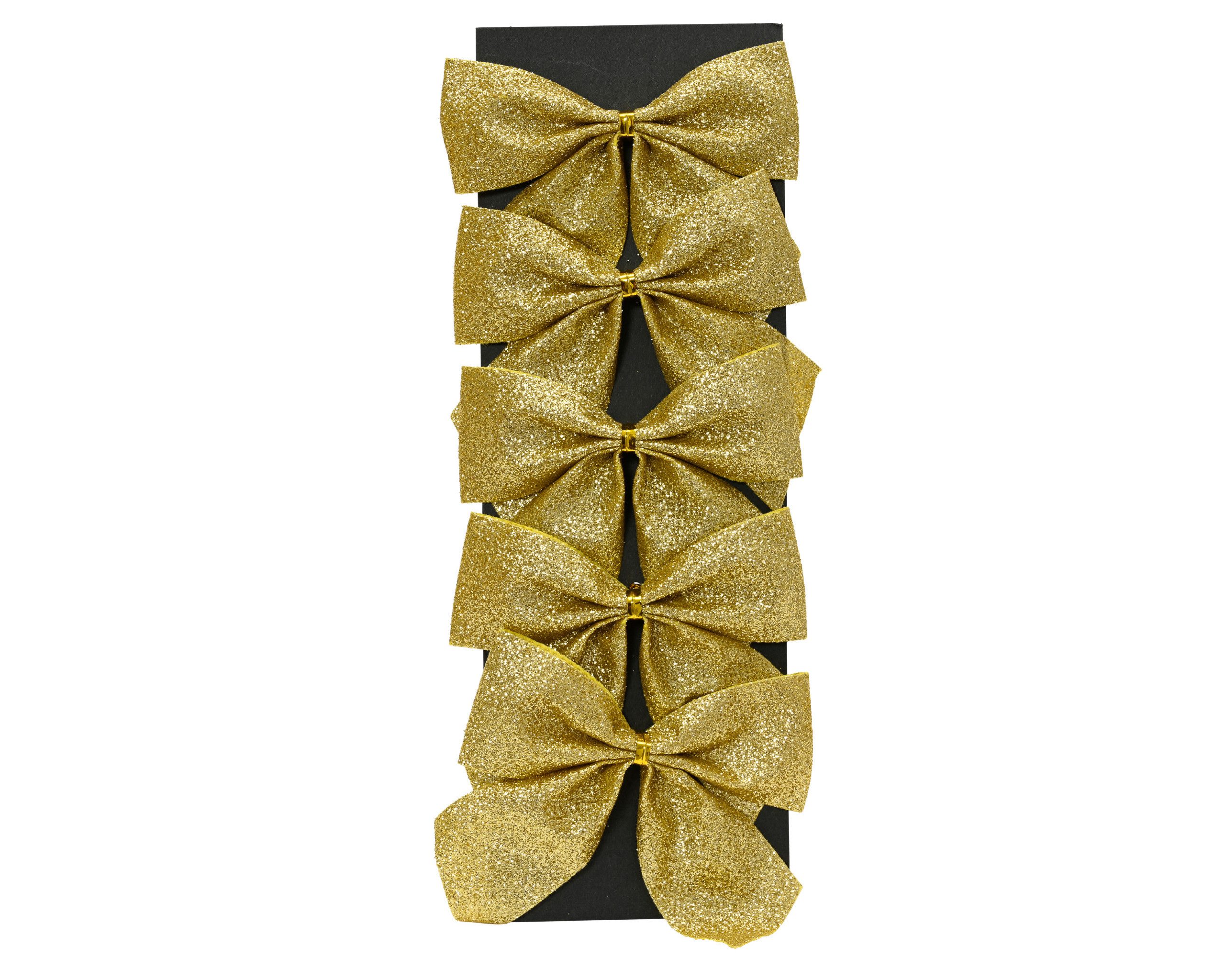 Kaemingk Christbaumschmuck, Schleifen 10cm Polyester 5er Set Gold