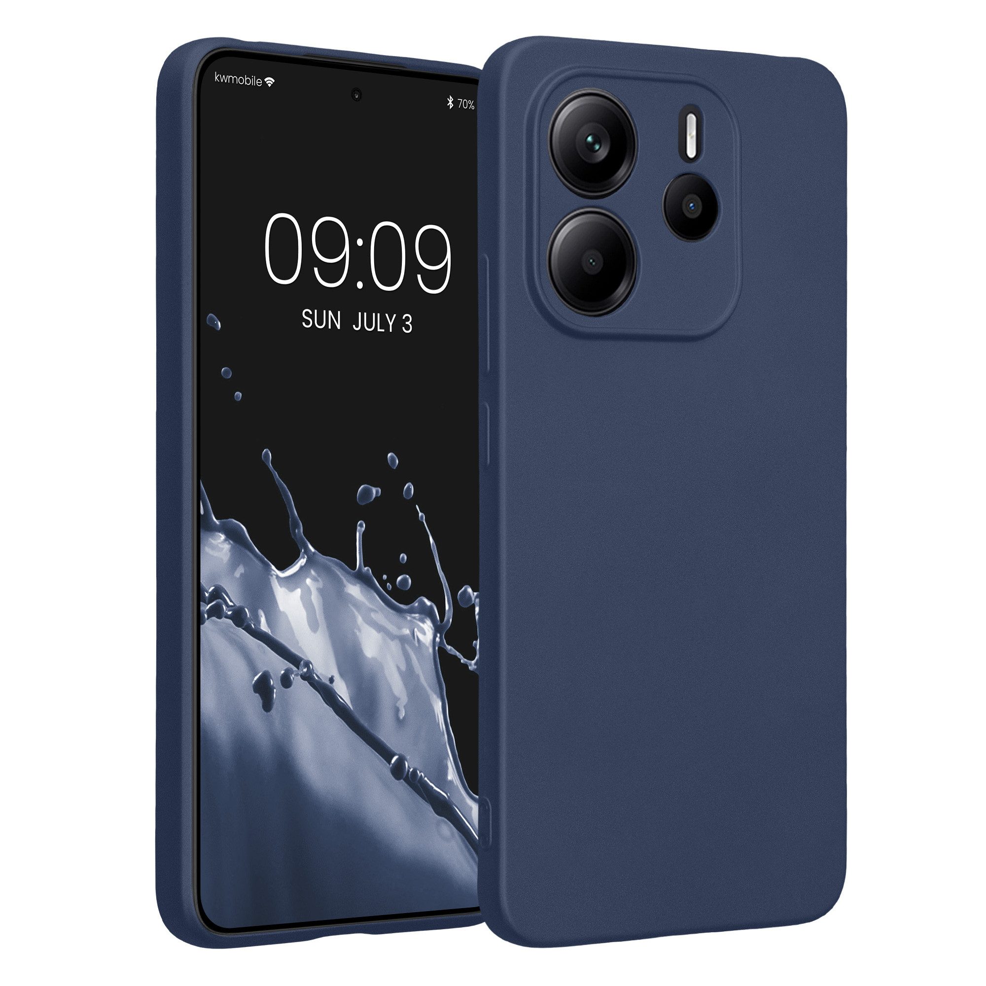 kwmobile Smartphone-Hülle Handyhülle für Xiaomi Redmi Note 14 4G (Nicht für 5G) Hülle, weiche Silikon Case metallisch schimmernd - Schutzhülle Cover