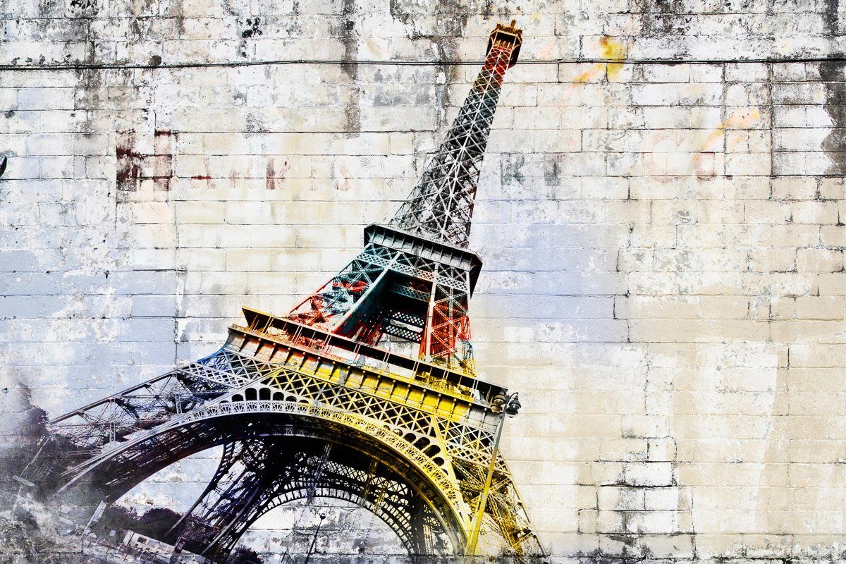 Papermoon Fototapete Eiffelturm Graffiti