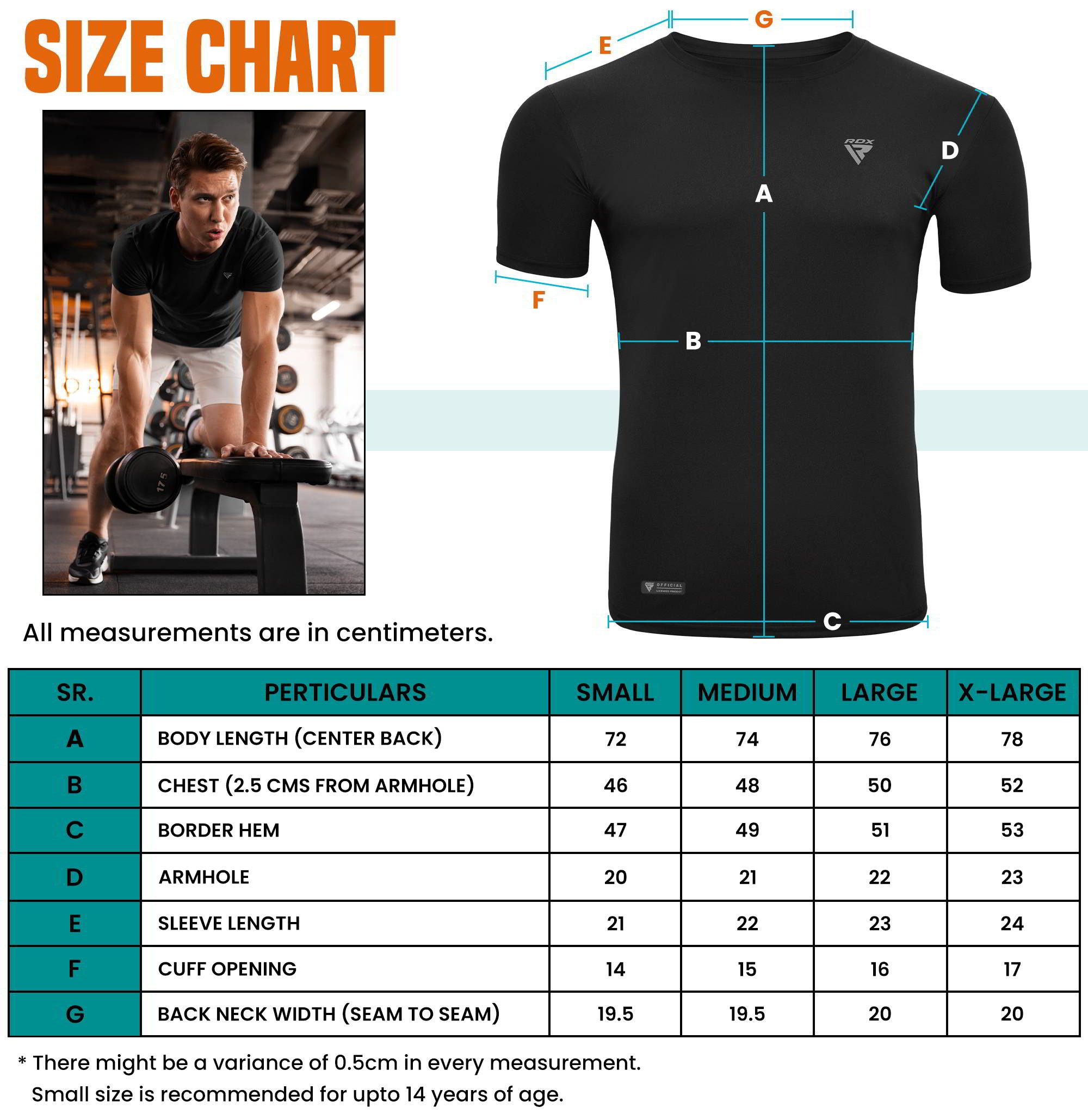 RDX T-Shirt RDX Kurzärmeliges T-Shirt Mit Rundhalsausschnitt