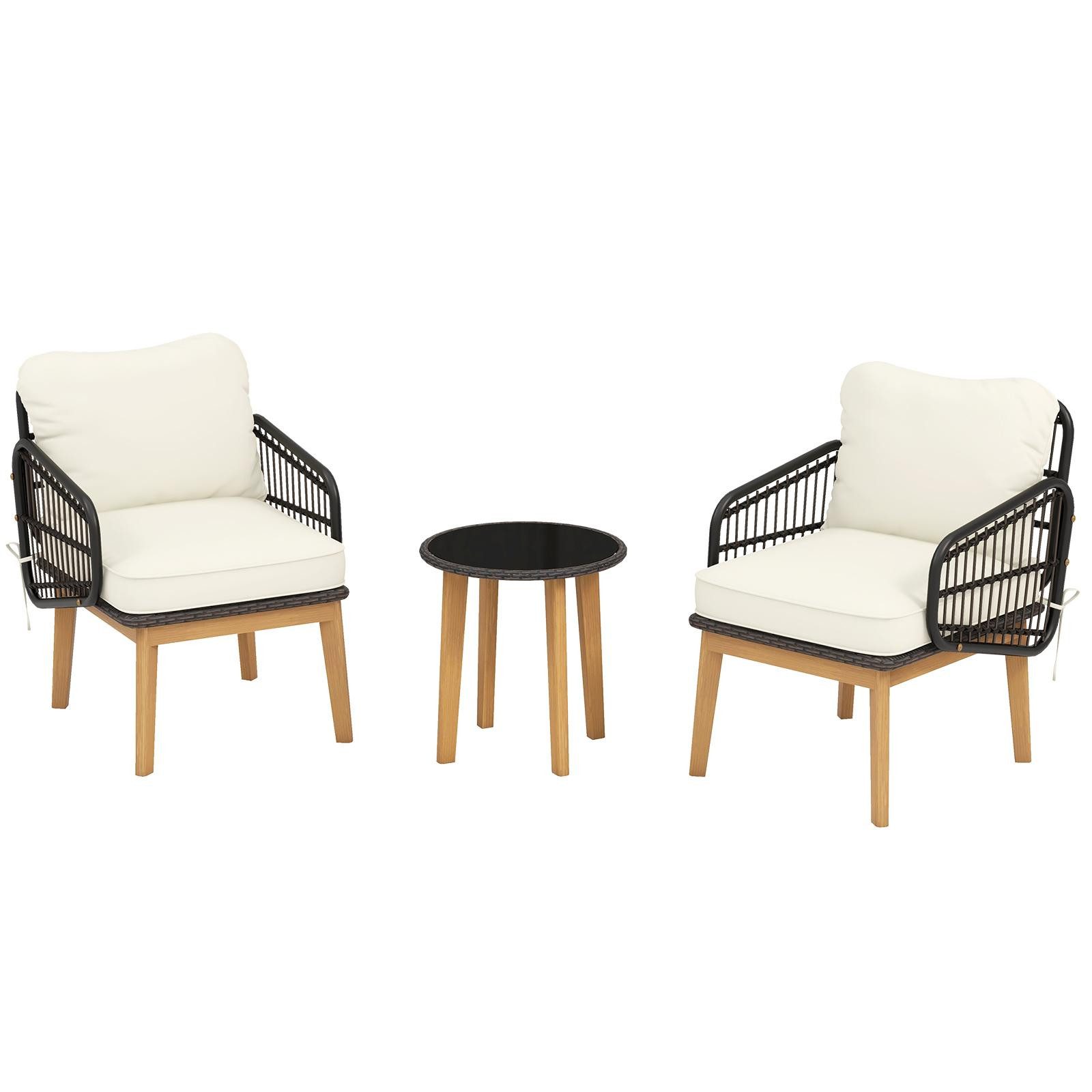 KOMFOTTEU Balkonset, (Set, 3-tlg), Polyrattan Bistrotisch günstig online kaufen