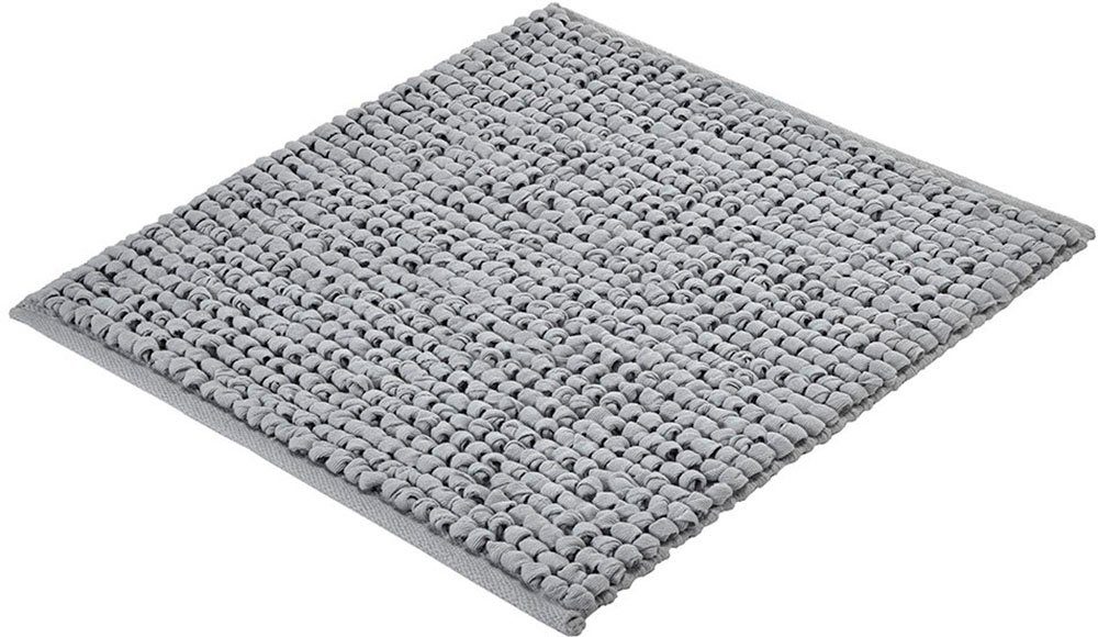 Kleine Wolke Badematte Brava, Höhe 15 mm, beidseitig nutzbar, fußbodenheizungsgeeignet, Baumwolle, quadratisch, Badteppich, Uni Farben, dicke Schlaufen, handgewebt