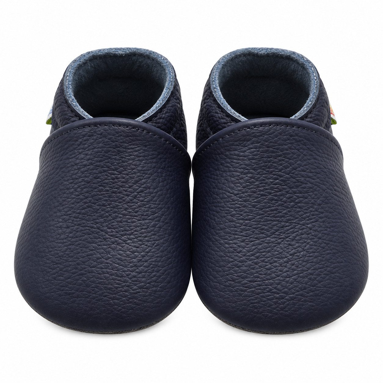 Yalion Weiche Leder Lauflernschuhe Hausschuhe Lederpuschen Dunkelblau Krabbelschuh