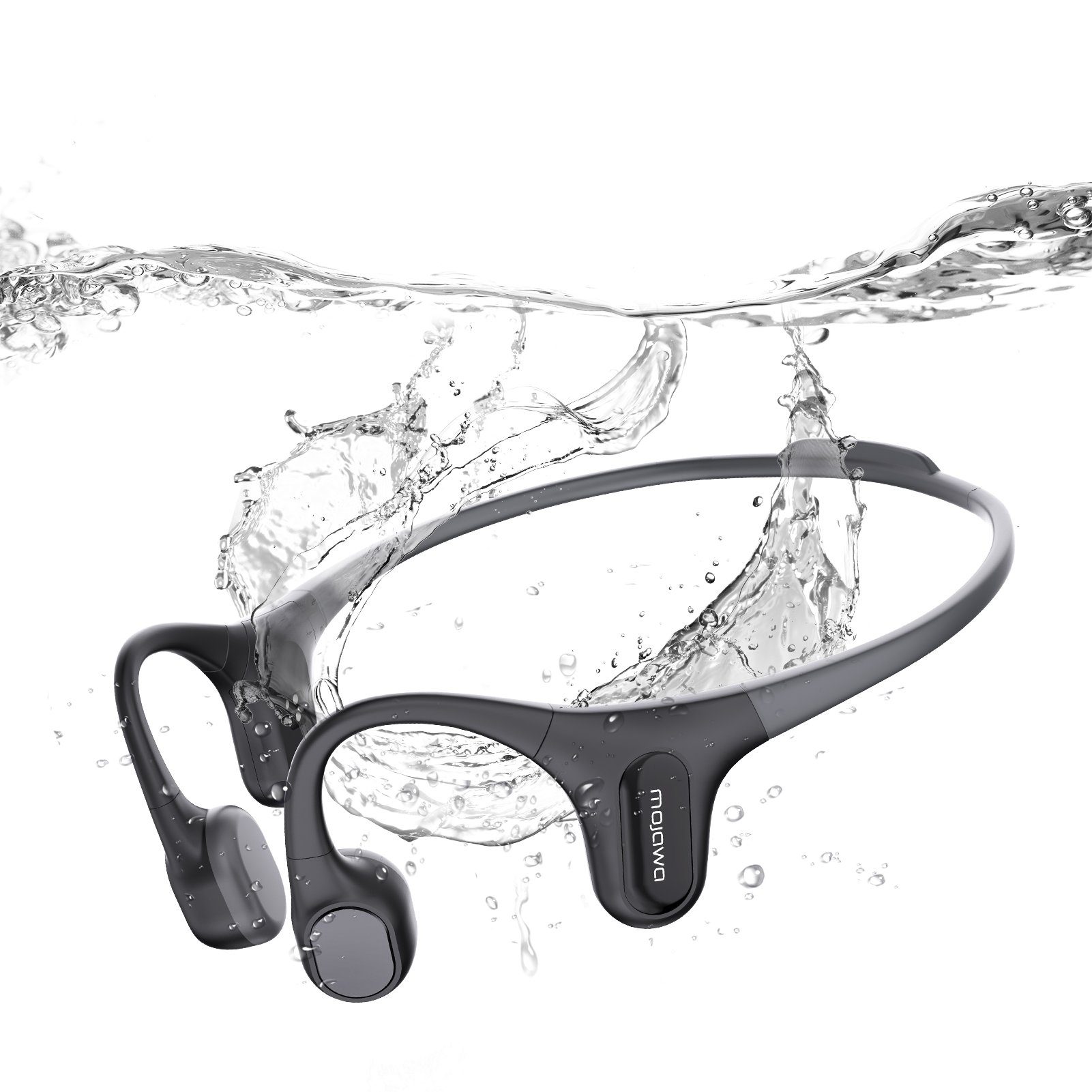 32 GB Bluetooth-Kopfhörer MP3-Speicher, Run Ulife Wasserdicht nach Knochenschall-Kopfhörer, (Bluetooth, mit Mikrofon) Plus MOJAWA- Schwarz IP68