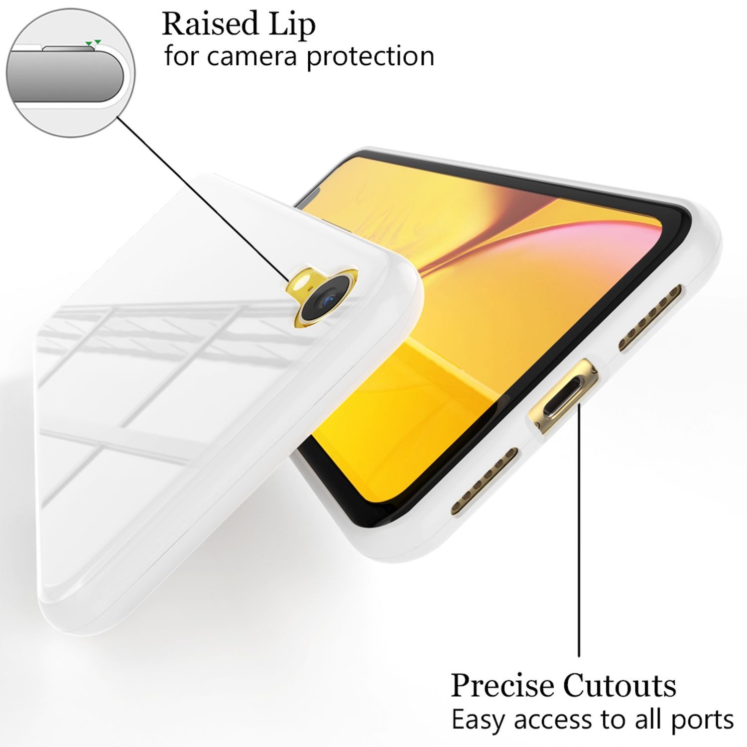 Nalia Smartphone-Hülle Apple iPhone XR 15,5 cm (6,1 Zoll), 360 Grad Hartglas Hülle / Etui mit magnetischem Rahmen & Displayschutz