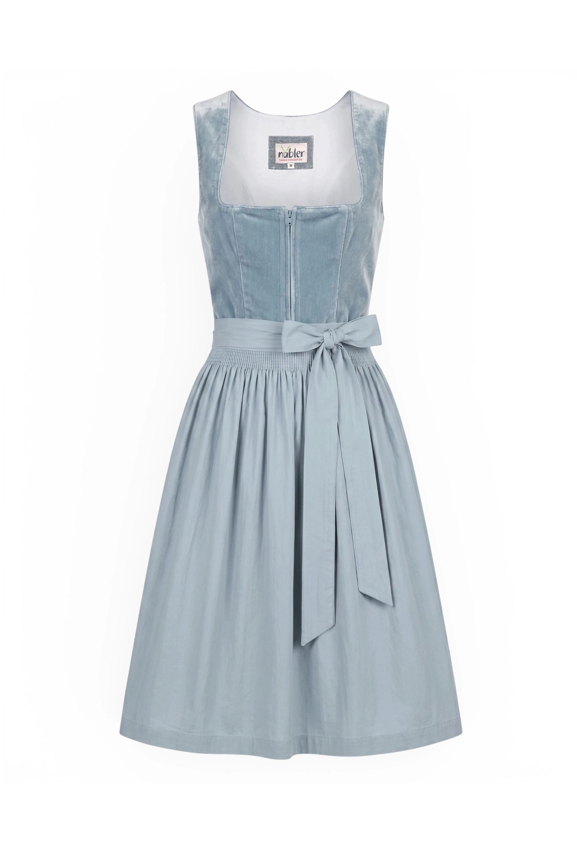 Nübler Dirndl Minidirndl Korinna in Hellblau - Rocklänge 60 cm