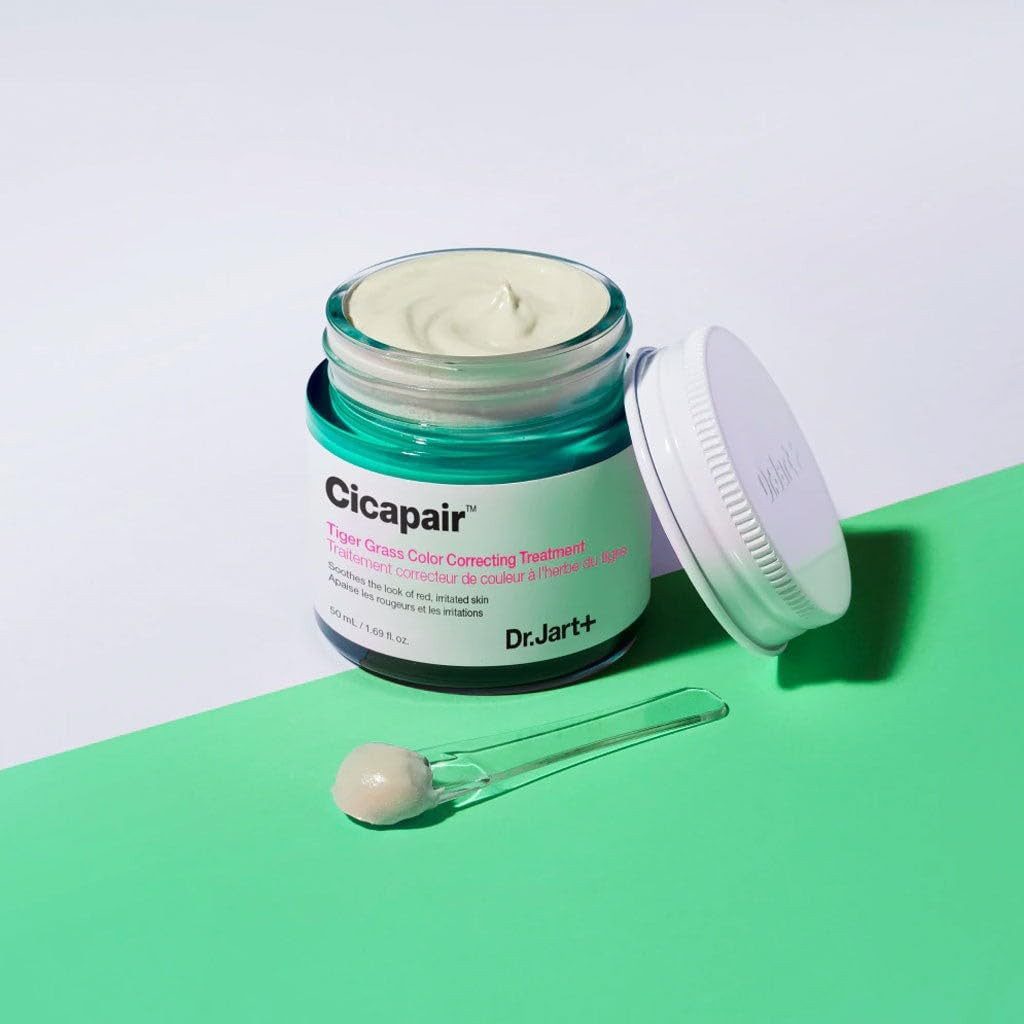 Dr.Jart+ Tagescreme Cicapair Tiger Grass Color Correcting Treatment 50 ml – beruhigende Gesichtscreme mit Tigergras, Niacinamid & probiotischem Ferment – neutralisiert, Rötungen, deckt Unreinheiten ab & passt sich dem eigenen Hautton an