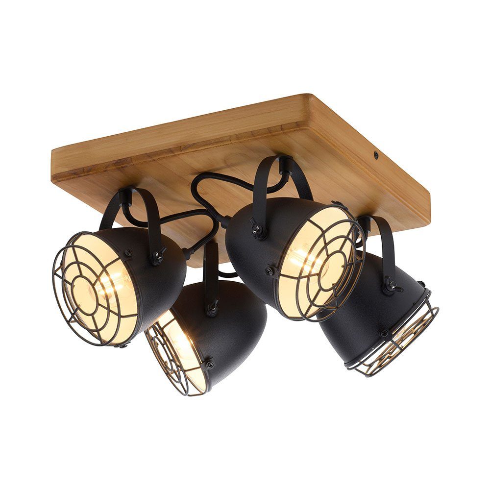 4-flammig schwarz etc-shop inklusive, Leuchtmittel Deckenspot, nicht Deckenspots LED Deckenlampe