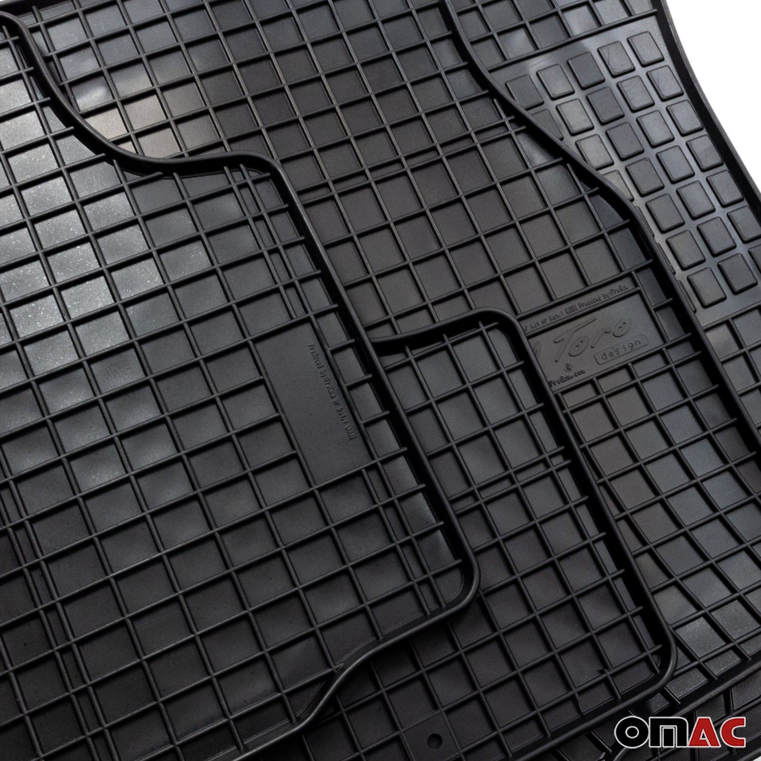 OMAC Car Floor Mats for Peugeot 2008 2019-2025, Rubber Mats, Black, 4-Piece Set (4 pcs), for Peugeot 2008 2019-2025, Anti-slip, Waterproof, Easy Installation