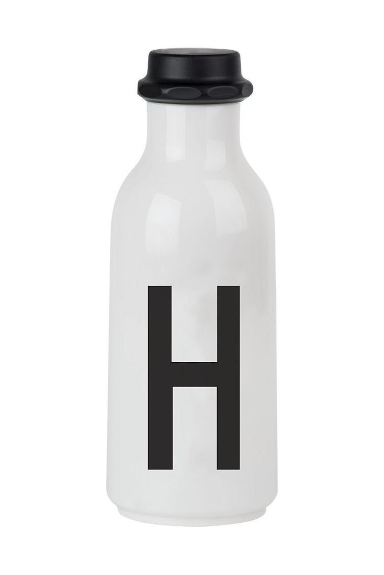 Schwarz, Liter, Design Letters 0,5 20202500-H, Bottle Letters H Drinking Trinkflasche aus mit Design Kunststoff, Deckel Weiß &