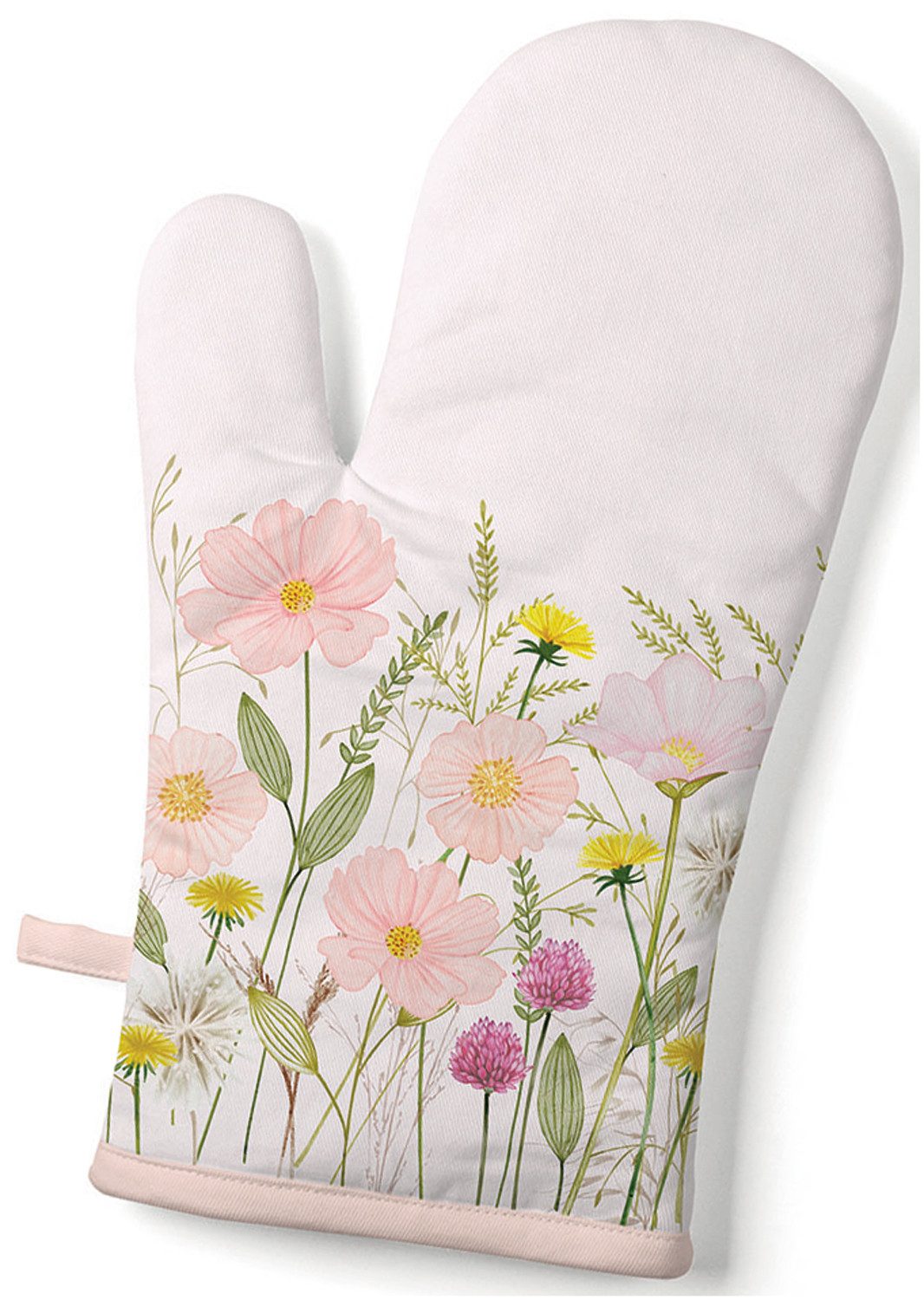 Ambiente® Topfhandschuhe Pastel flowers, (1-tlg., 1-teilig), Ofenhandschuh wattiert Größe: ca.18x30cm