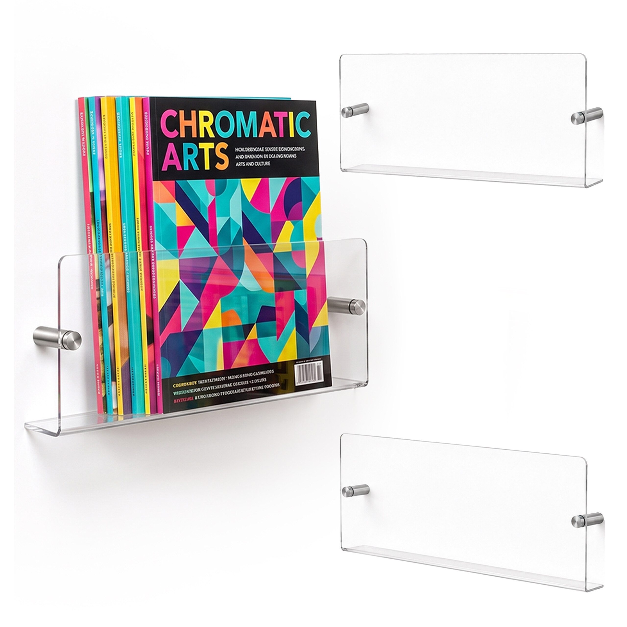 relaxdays Zeitungsständer Zeitschriftenhalter für die Wand 3er Set (3 St), M