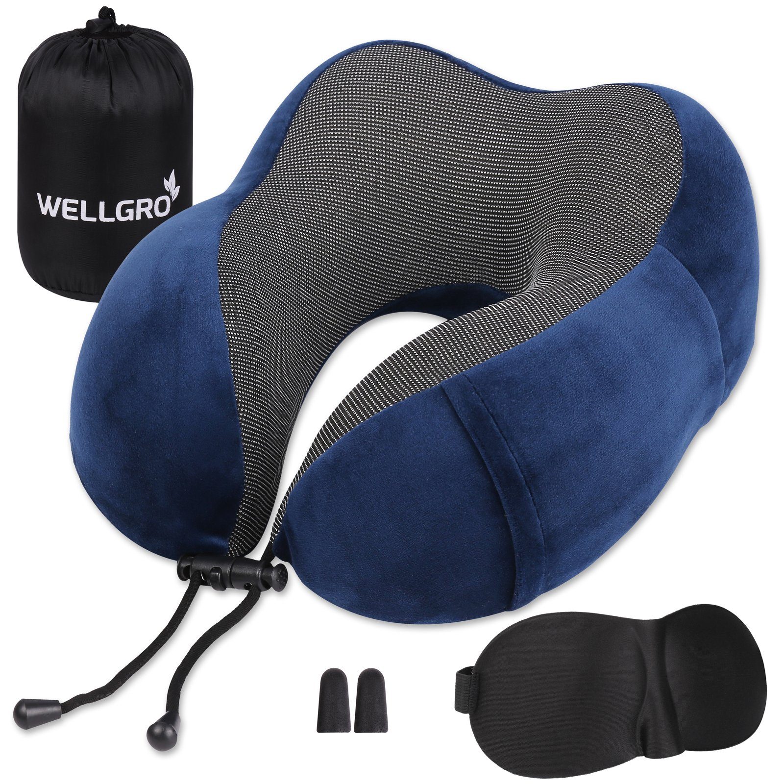 Wellgro Nackenkissen Nackenkissen mit Schlafmaske und Ohrstöpsel günstig online kaufen