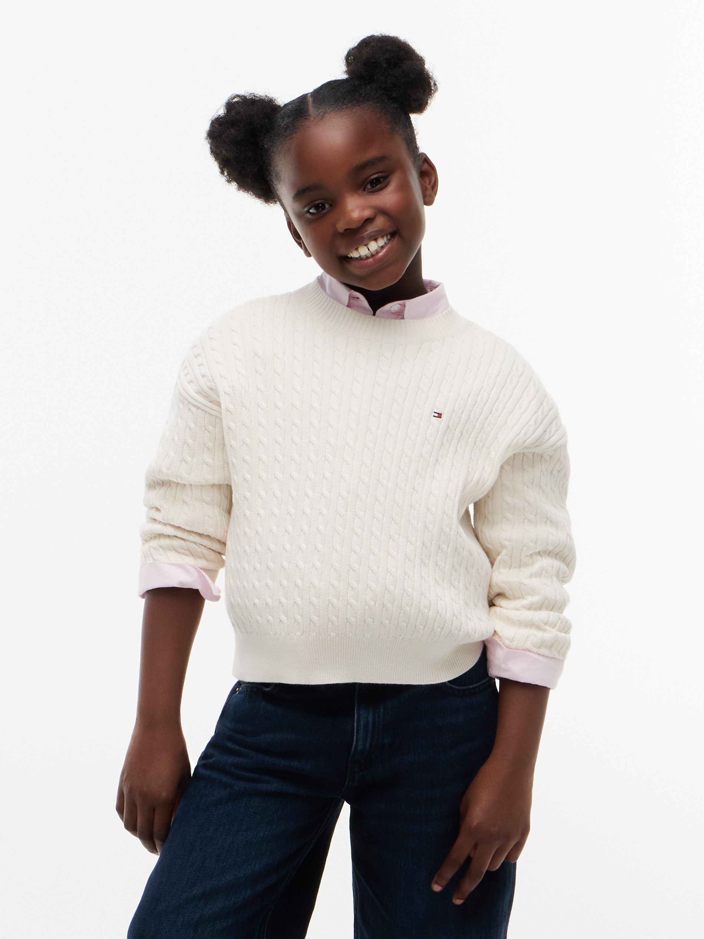 Tommy Hilfiger Strickpullover Rundhalsausschnitt, Regular Fit, Kinder bis 16 Jahre
