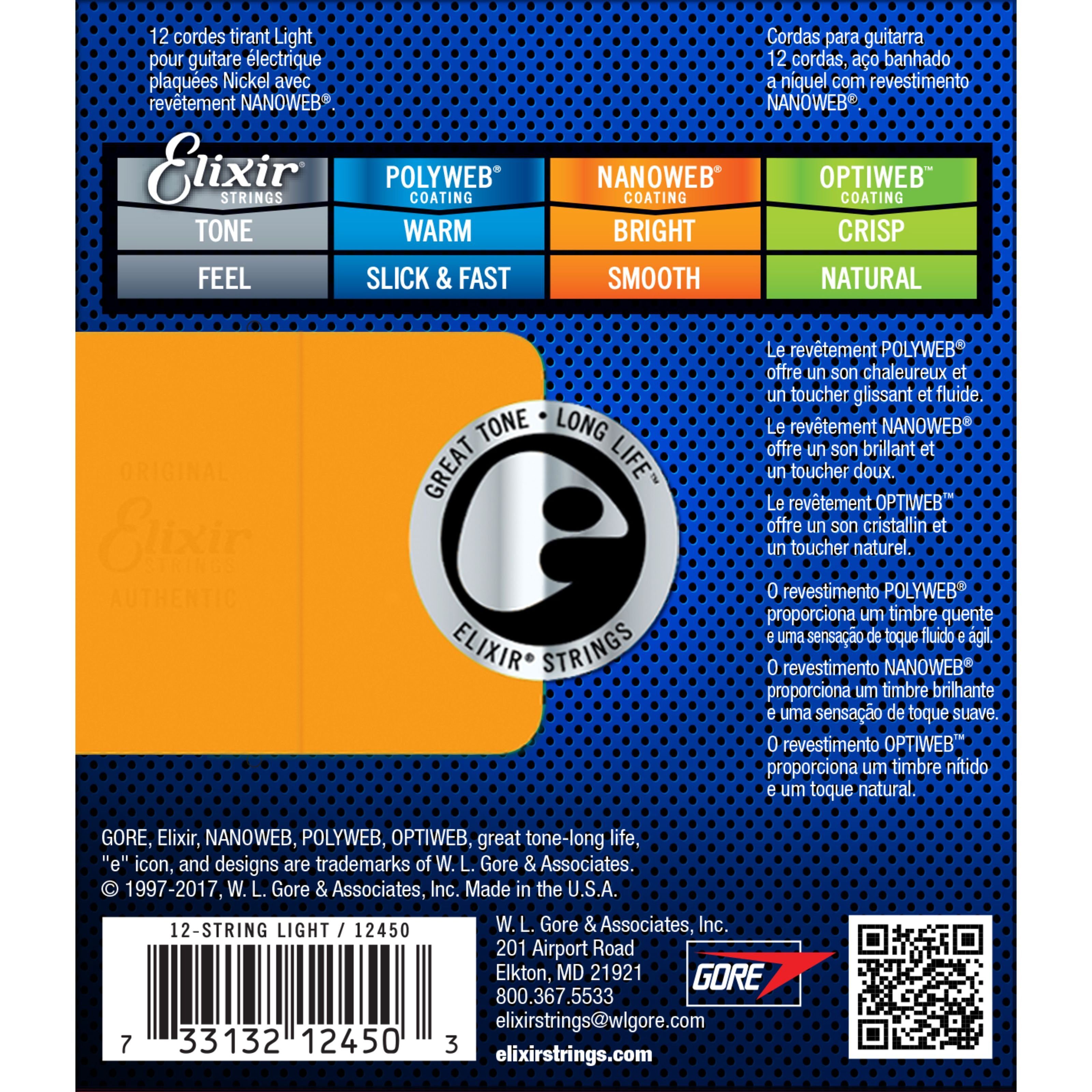 Elixir Saiten, 12450 Nanoweb Electric 12-String 10-46 - E-Gitarrensaiten