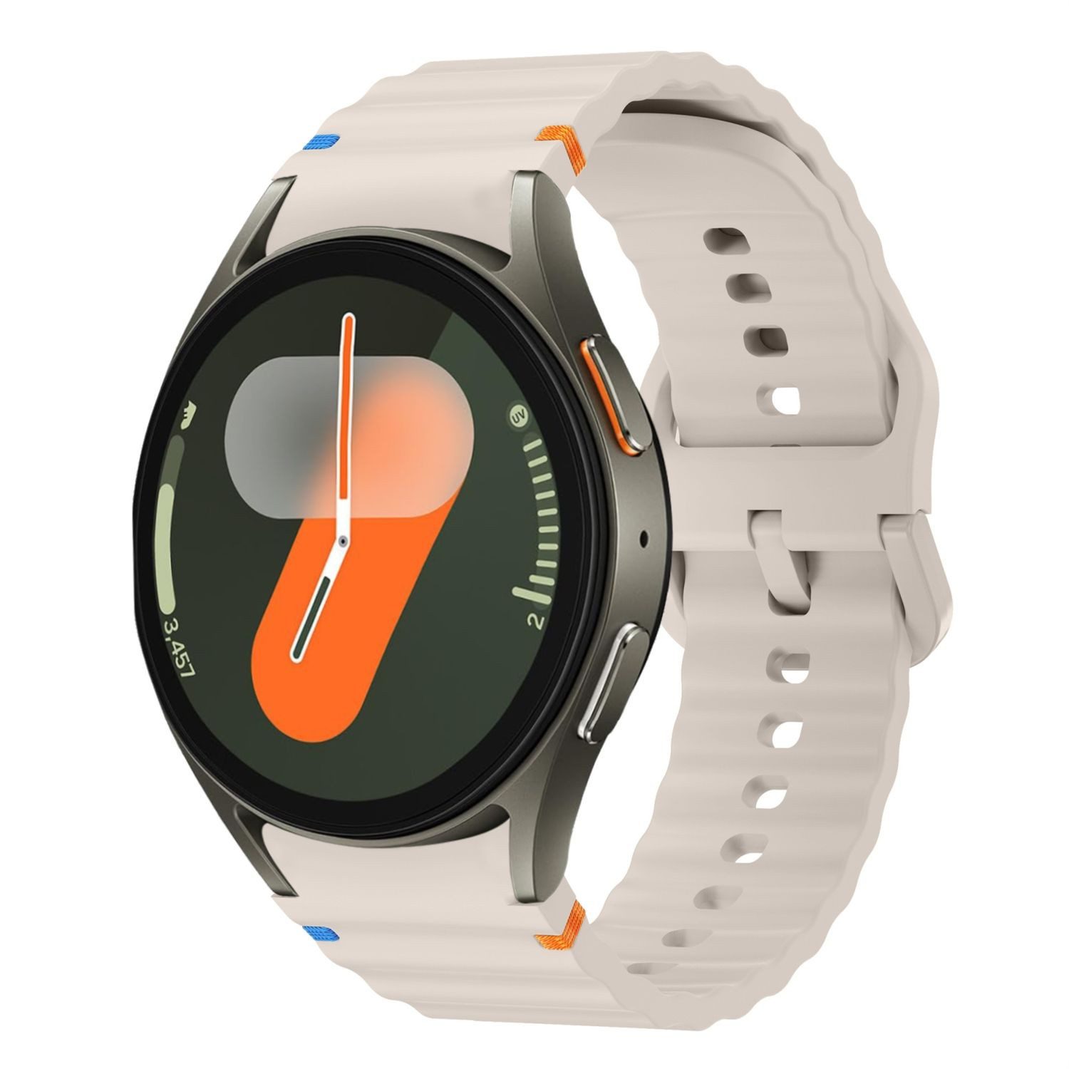Smartwatch-Armband Für Samsung Galaxy Watch 7 44 / 40mm Silikon Wellen Design Band Beige