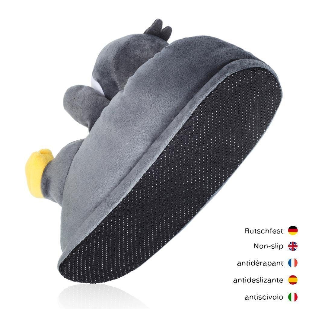Corimori Tier Pantoffeln für Erwachsene Einheitsgröße 34-44 Plüsch Hausschuhe (Packung, Geschenk) EU Einheitsgröße 34-44, Pablo der Pinguin, für Kinder und Erwa – Bild 4 von 5