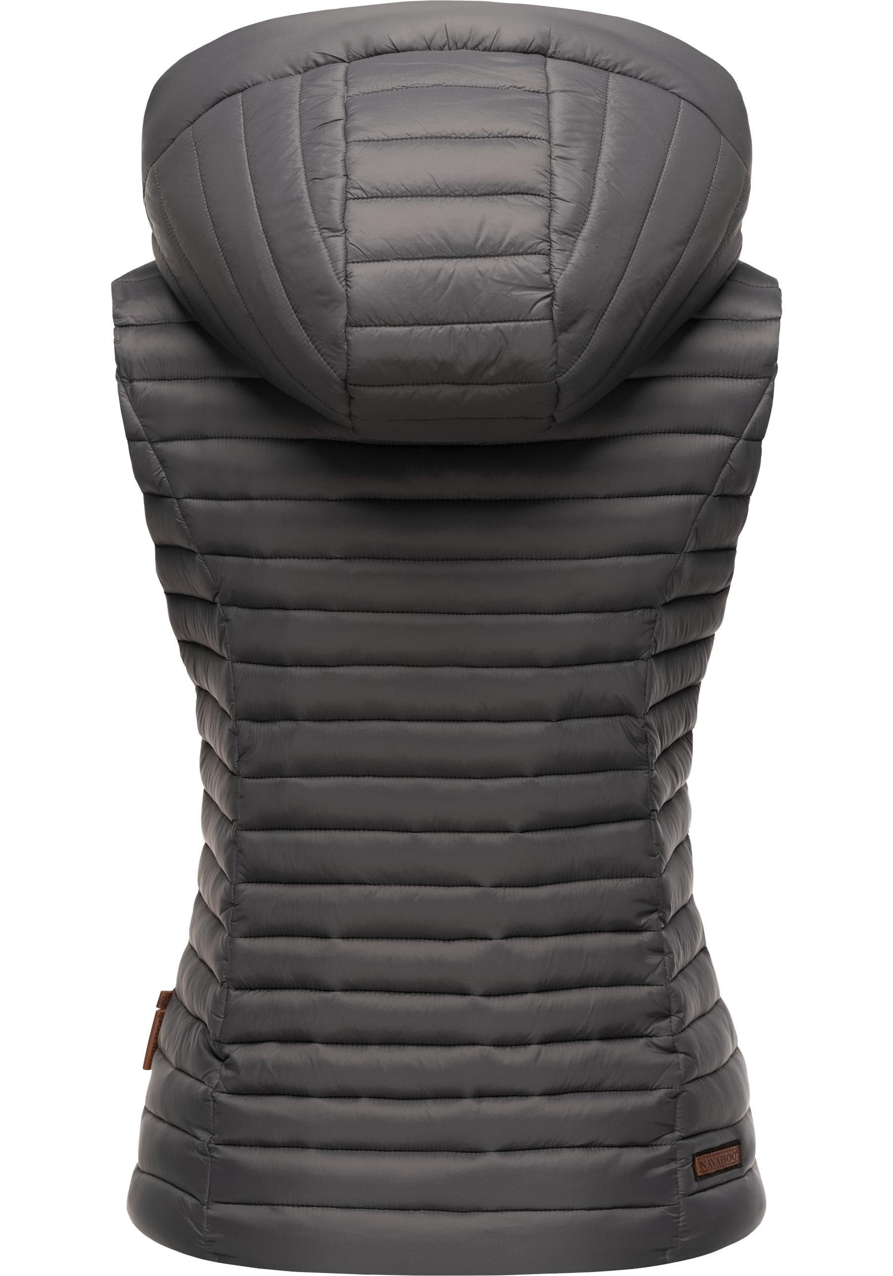 Navahoo Steppweste Shadaa stylische ärmellose Damen Weste mit Kapuze