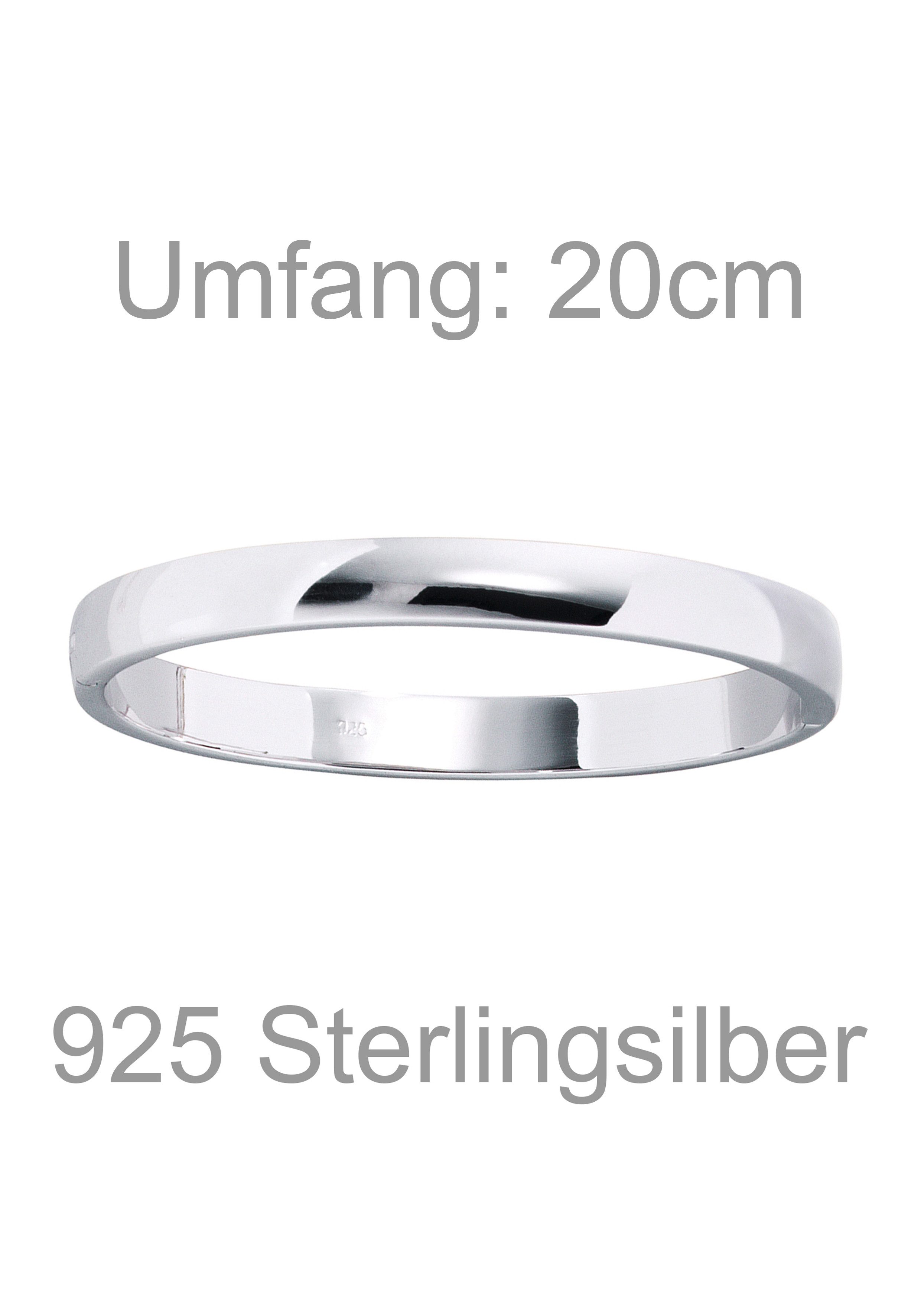 JOBO Armreif Armband oval, 925 Silber rhodiniert 20 cm