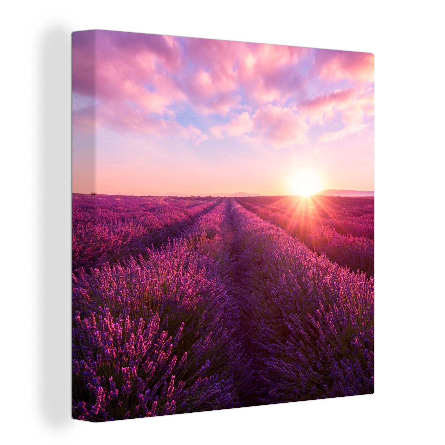 OneMillionCanvasses® Leinwandbild Lavendel - Blumen - Frankreich, (1 St), Leinwand Bilder für Wohnzimmer Schlafzimmer