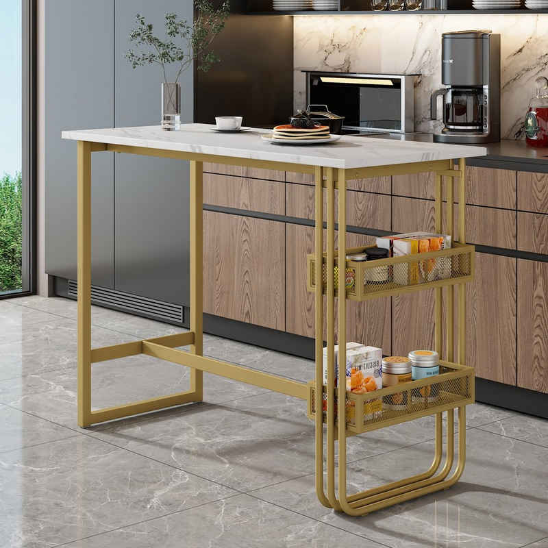 Ulife Bartisch Modern, Rechteckig, mit goldfarbenen Metallbeinen, 120×48×100cm