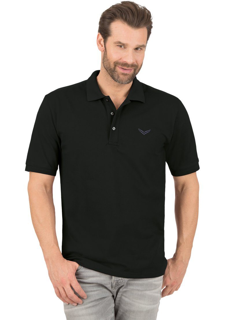 in TRIGEMA schwarz Trigema Poloshirt Poloshirt Piqué-Qualität
