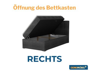 Deine Möbel 24 Boxspringbett Polsterbett Jungendbett JUNG 3 inkl. Matratzen H3 / H4 inkl. Topper (Boxbett für Jugendliche, Bonellfederkernmatratze H3 Taschenfederkernmatratze H4), 90x200 100x200 Veloursstoff Einzelbett Boxspring Hotelbett