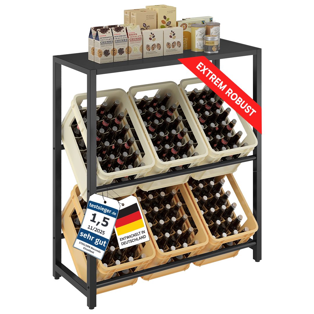 STEELSØN Flaschenregal Macondo mit Ablage, 6 Kisten, Getränkekistenregal au günstig online kaufen