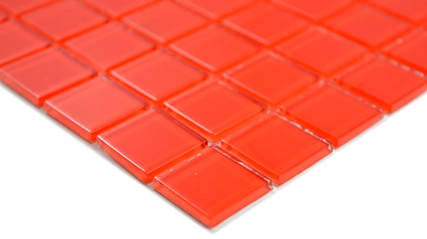 Mosaikfliesen glänzend rot / Matten Mosani Crystal Glasmosaik 10 Mosaikfliesen