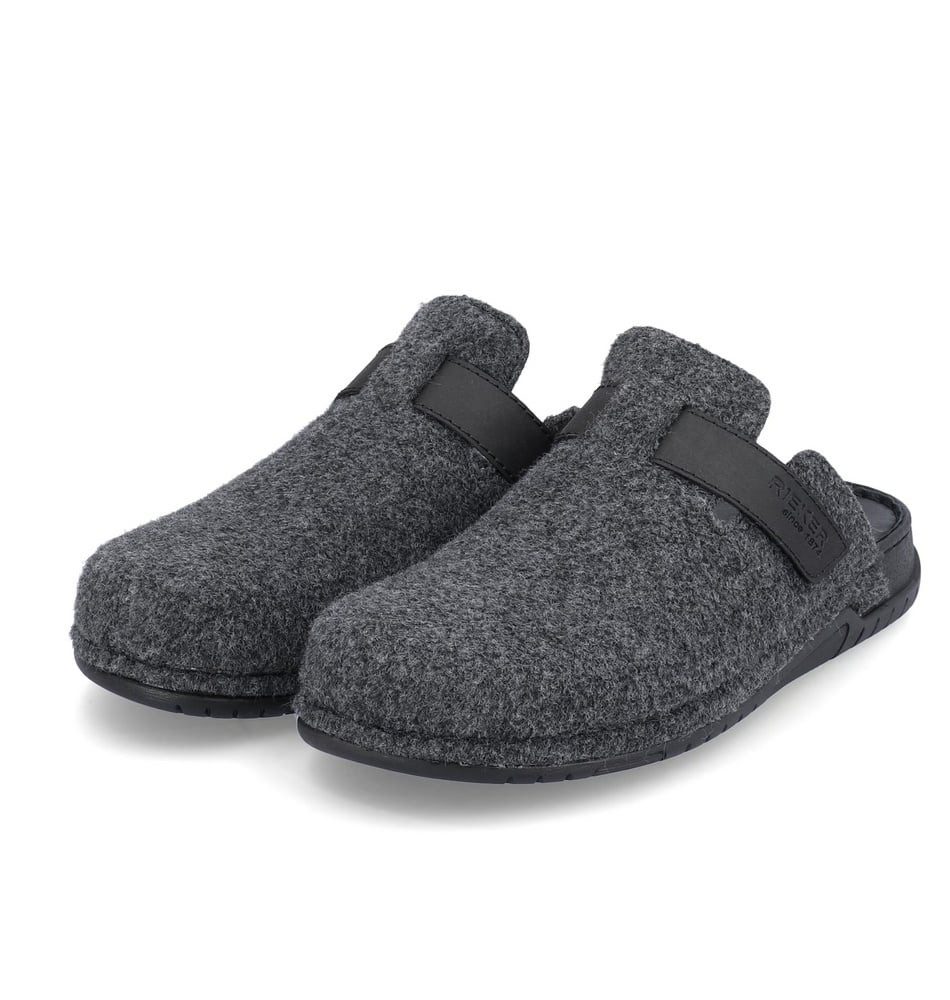 Rieker 25950-45 (Velour-Futter) grau Herren Hausschuh