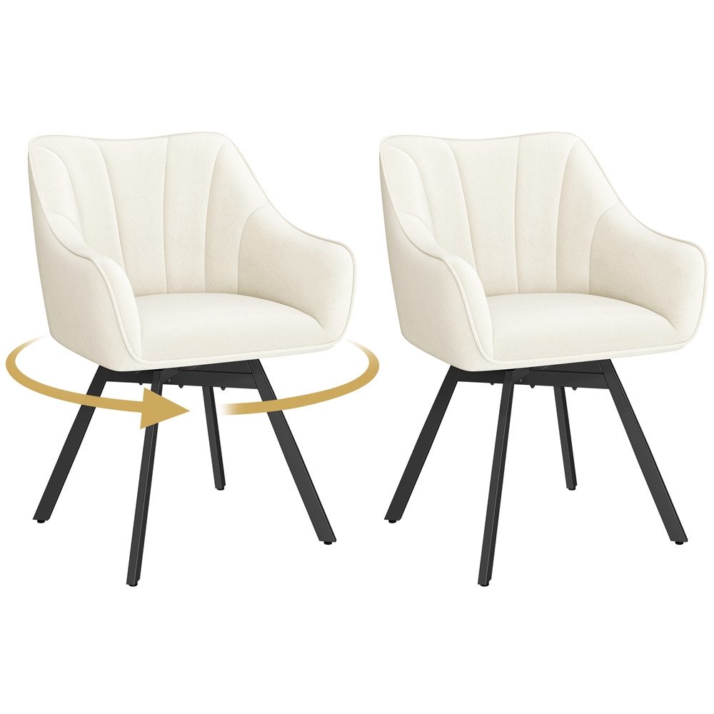 Yaheetech Esszimmerstuhl Polsterstuhl drehbar (2 St), 2er-Küchenstuhl mit A günstig online kaufen