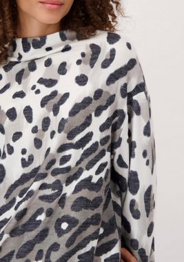 Monari Langarmshirt Shirt Leodruck Allover in Leopardenmuster allover