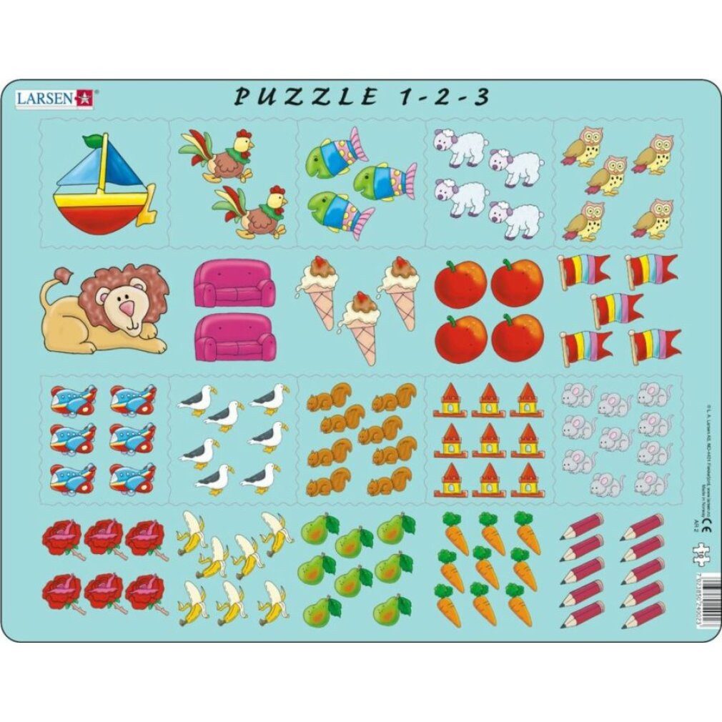 Larsen Puzzle Puzzle Bild Zählen 10 Stück, Puzzleteile