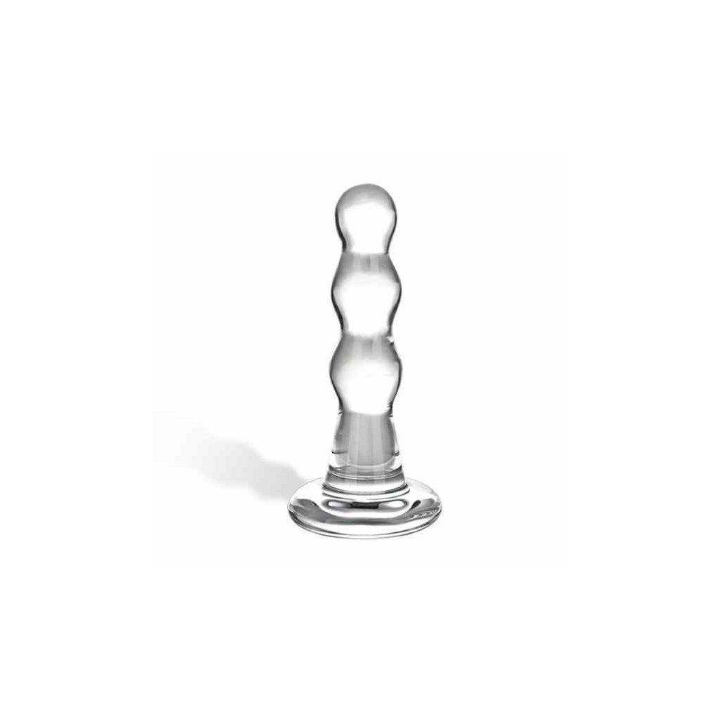 Glas Analplug Glas - Triple Play Beaded Glass Butt Plug, perlenförmiger Analplug