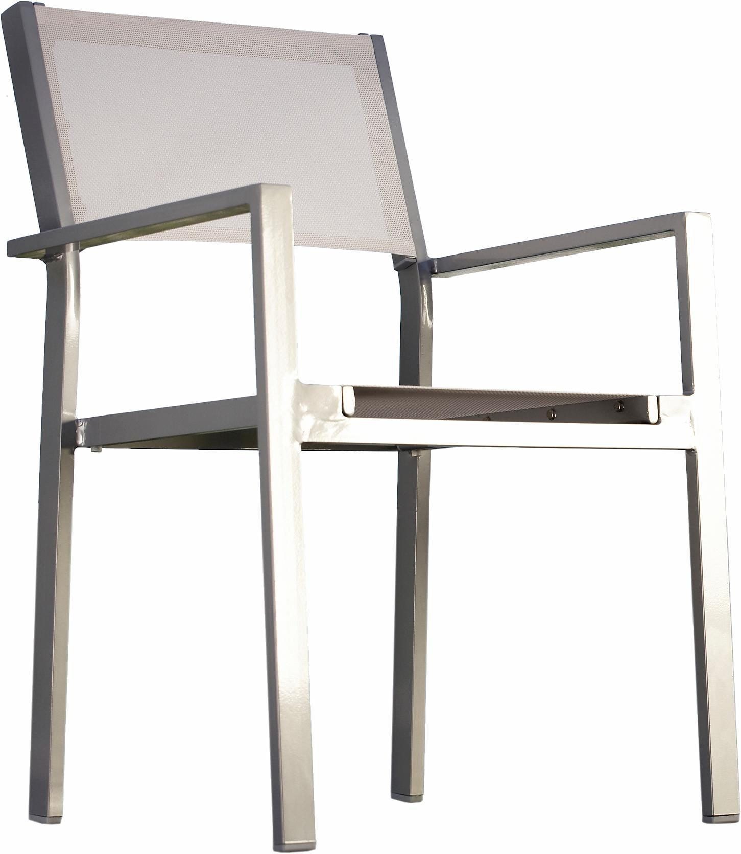 jankurtz Armlehnstuhl cubic, outdoorgeeignet, stapelbar, in 2 Ausführungen weiß | silberfarben