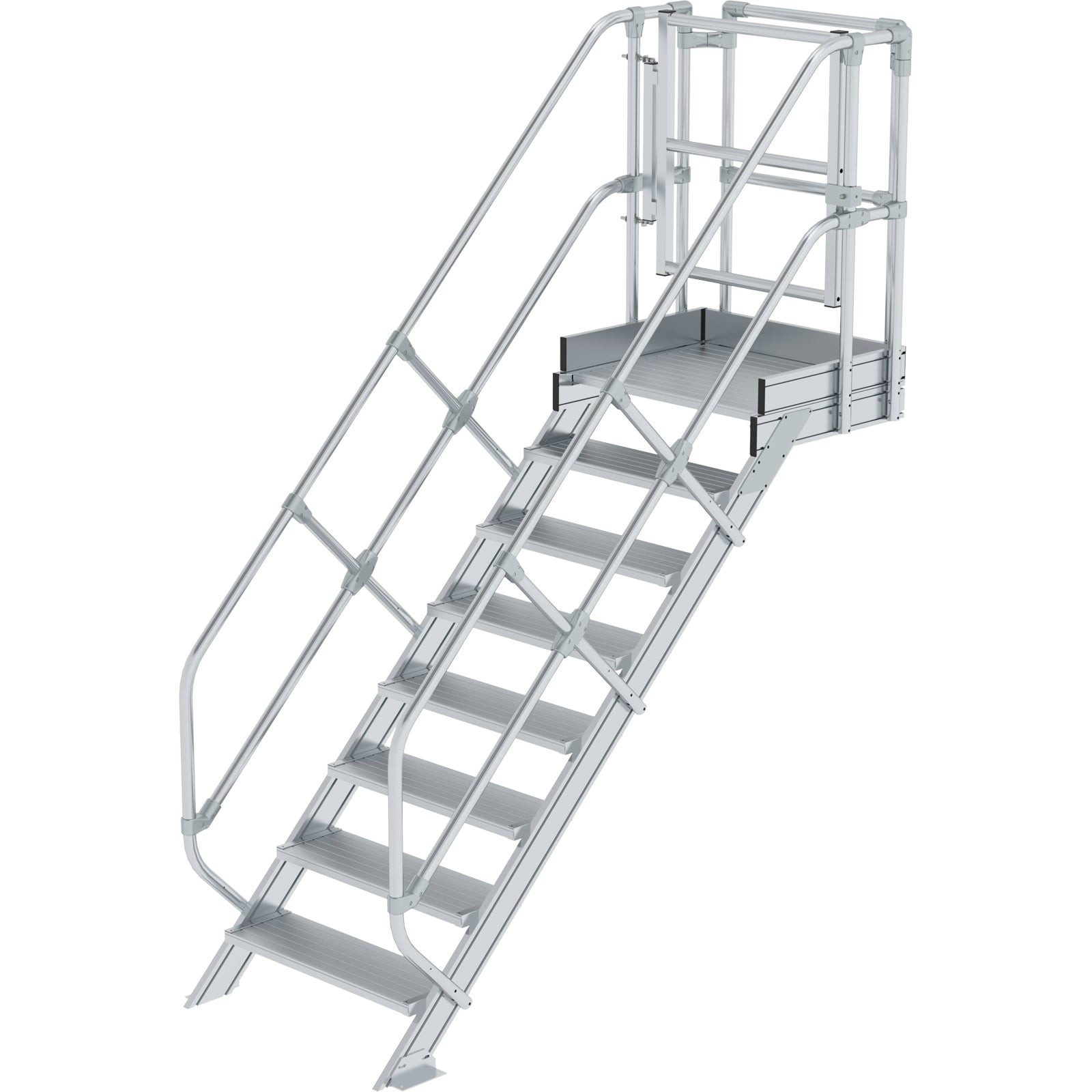 Günzburger Steigtechnik Systemtreppe Günzburger Steigtechnik Treppen-Modul Aluminium geriffelt 8 Stufen - 6