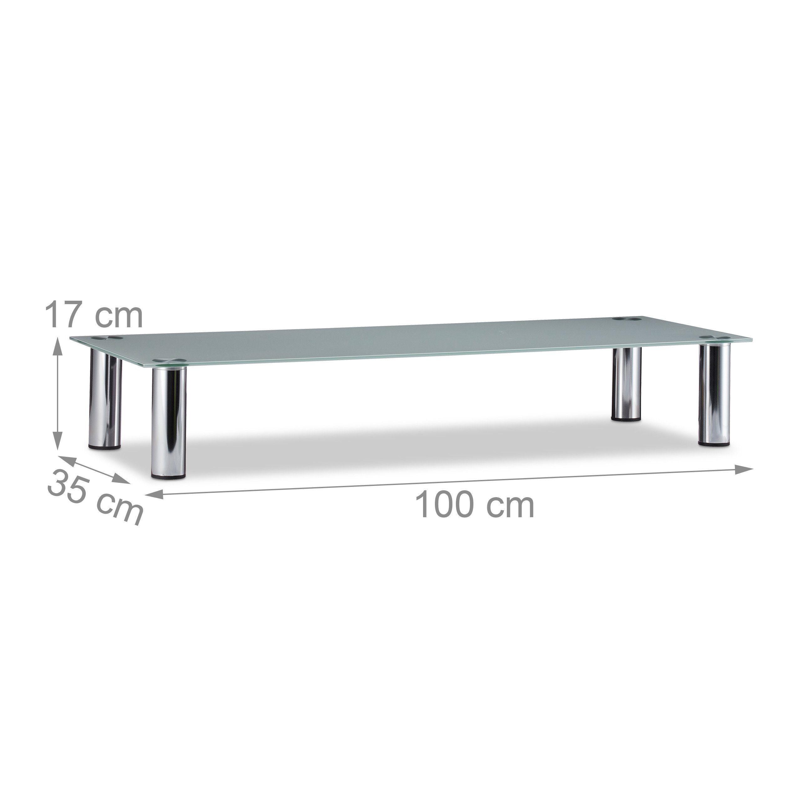 relaxdays TV-Regal TV-Tisch Glas, 1-tlg. – Bild 4 von 5