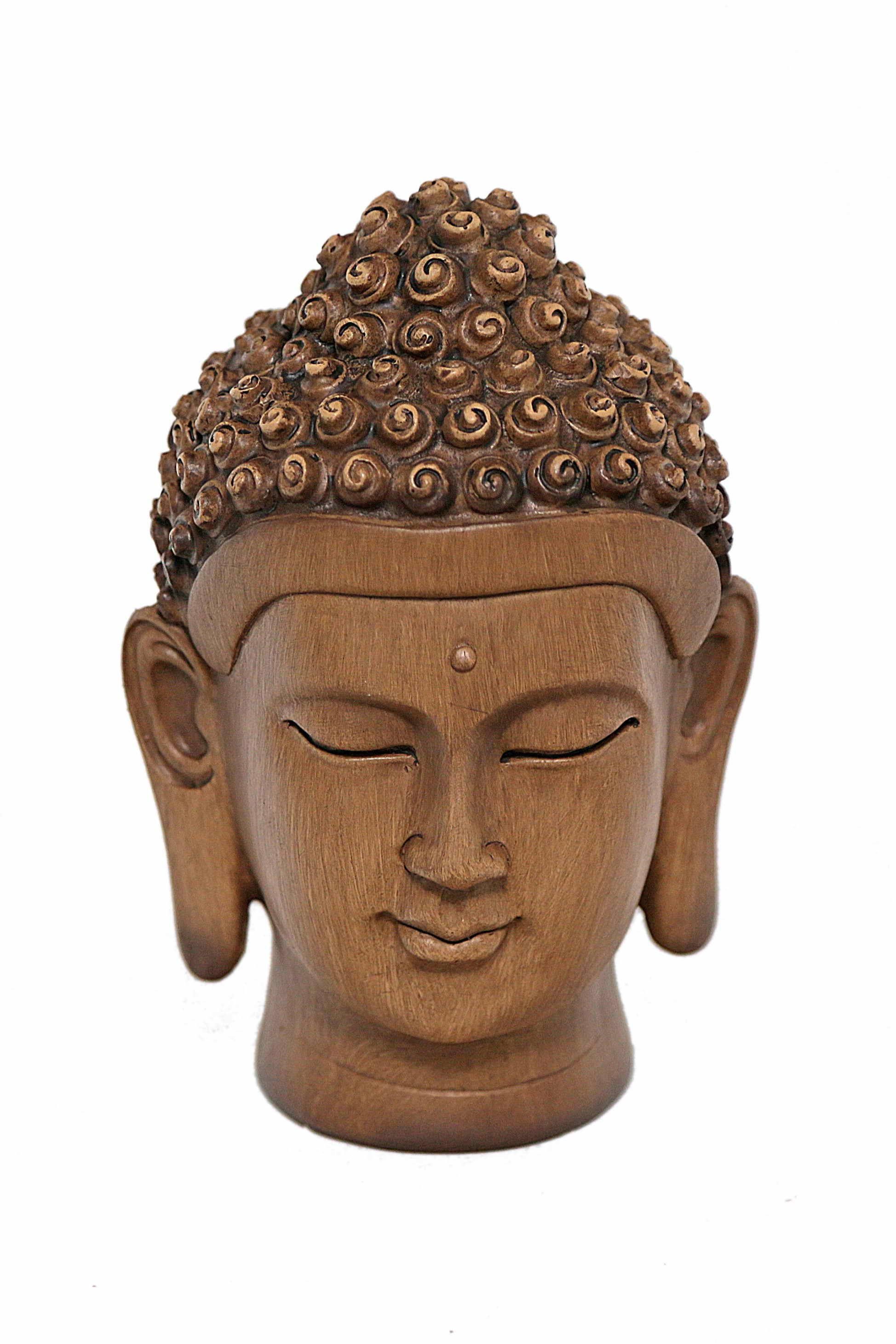 Buddhafigur Buddakopf "Holzoptik", Jänig Casa Höhe: braun 15cm by Collection