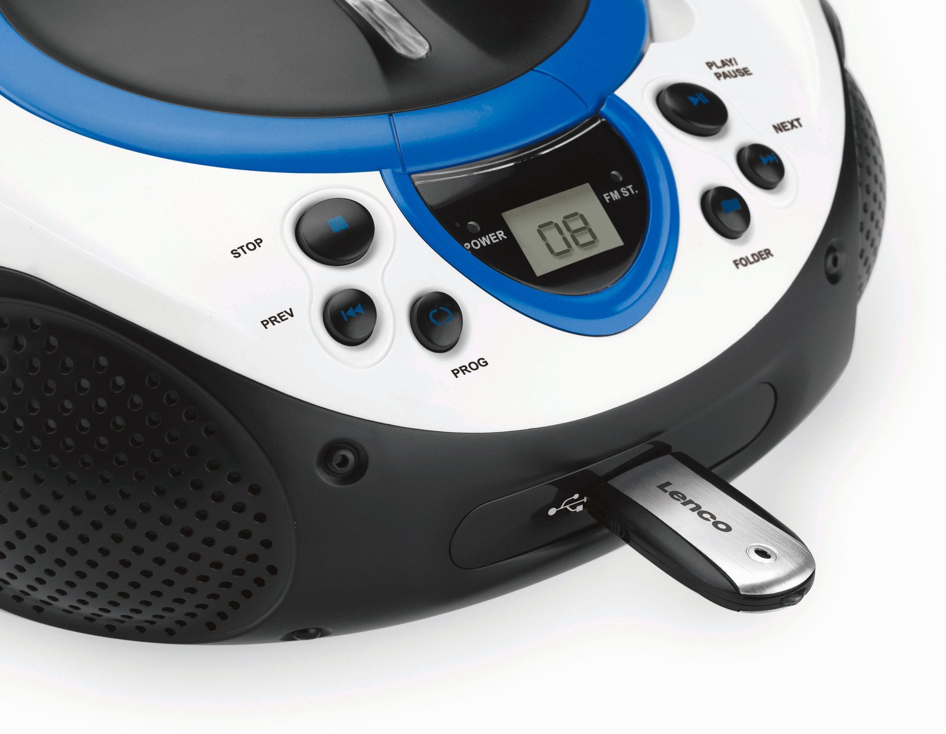 CD-Radio (FM-Tuner) Radio mit MP3 Lenco Blau USB SCD-38