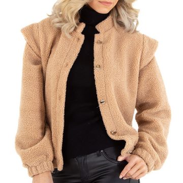 Ital-Design Steppjacke Damen Freizeit Übergangsjack in Beige