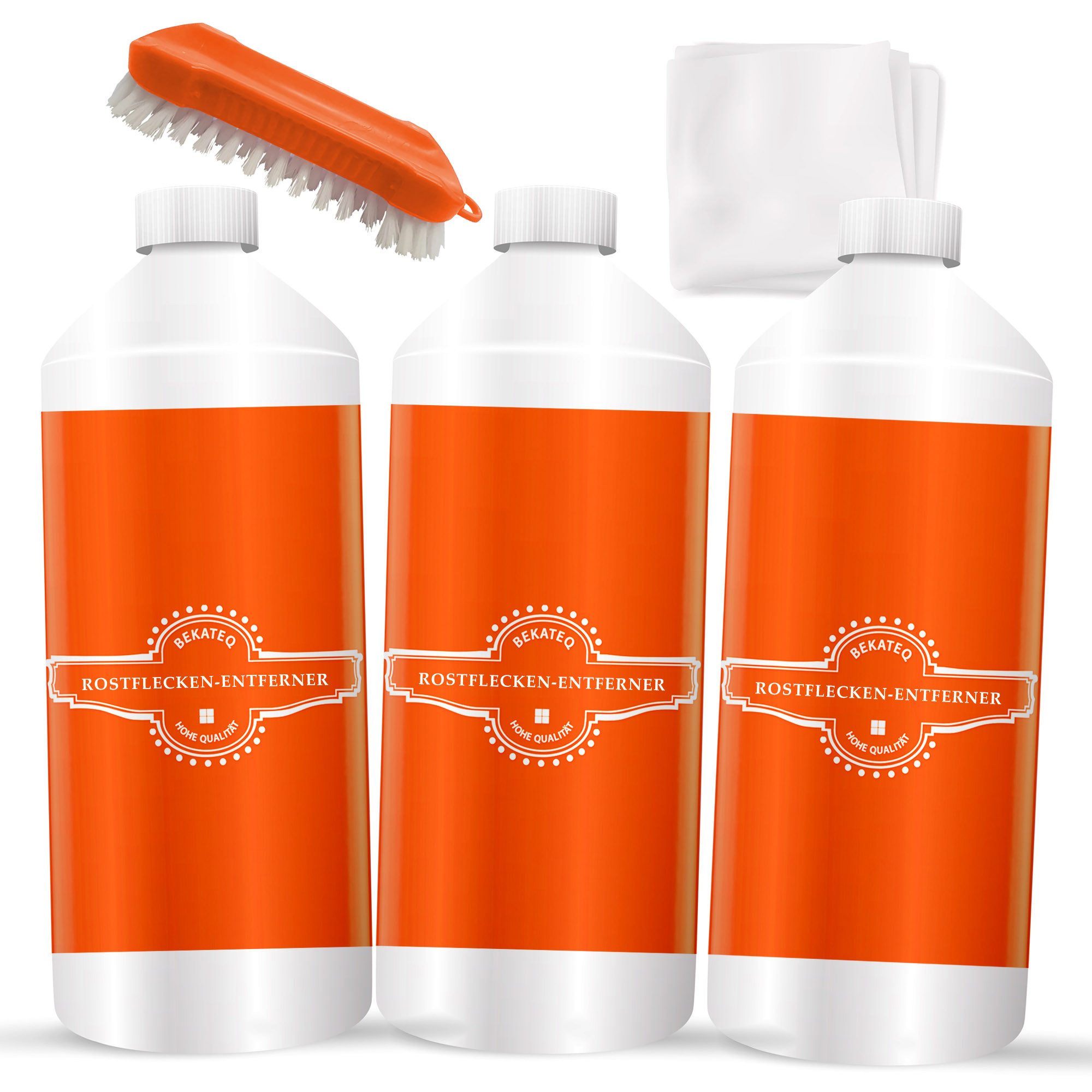 BEKATEQ LS-565 Rostflecken Entferner Средство для удаления ржавчины (250ml + Bürste, [3-St. Steinreiniger Rostentfernung Terrasse Stein Fliesen Beton Pflaster wirkt selbsttätig Flugrost Acryl Wachs)