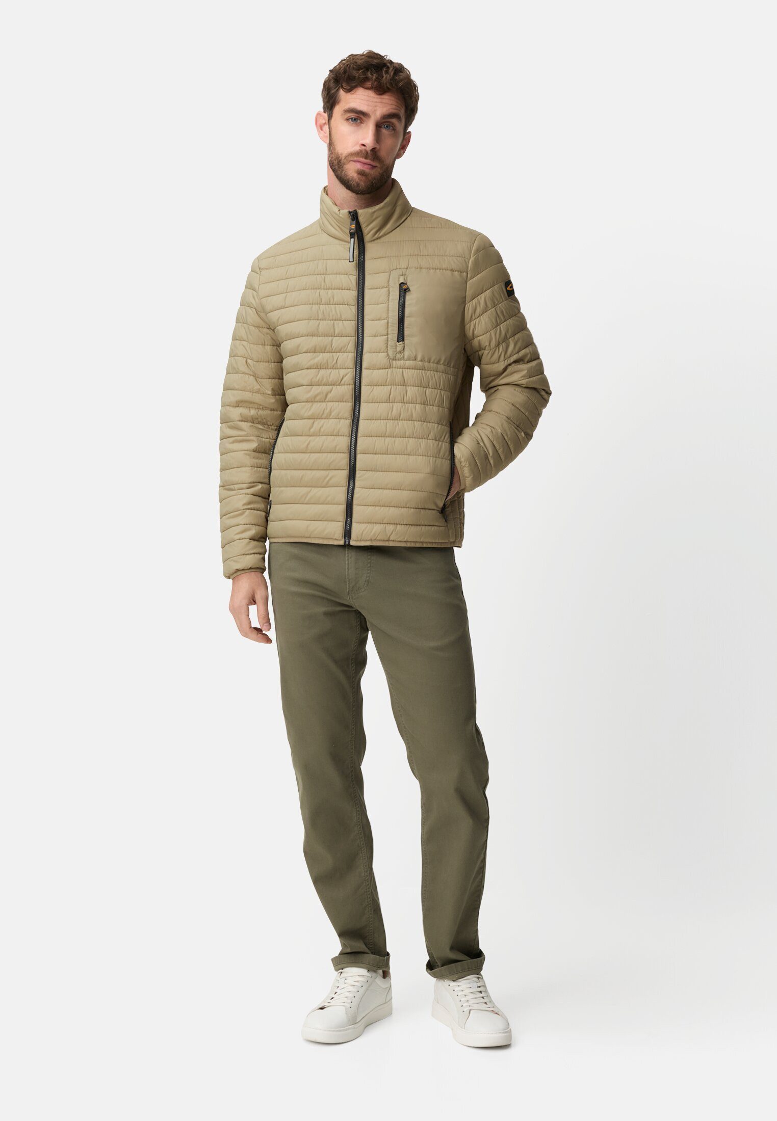camel active Steppjacke mit wasserabweisender Funktion Langarm Markenlogo