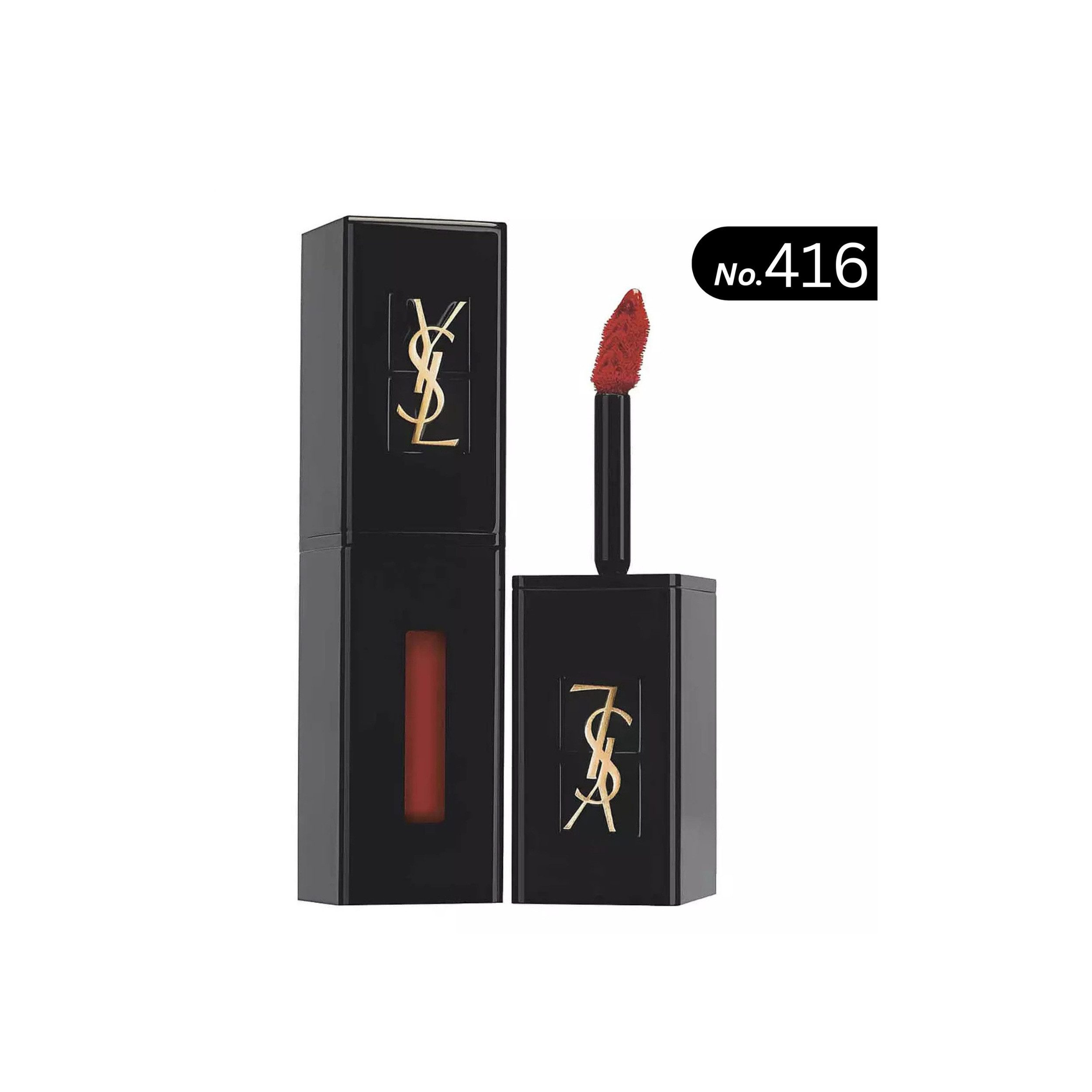 YVES SAINT LAURENT Lippenstift Rouge Pur Couture Lippenlack Vinyl Cream - 416 Psychedelic Chili, 1-tlg., intensiv, glänzender Vinyl-Effekt, langanhaltend
