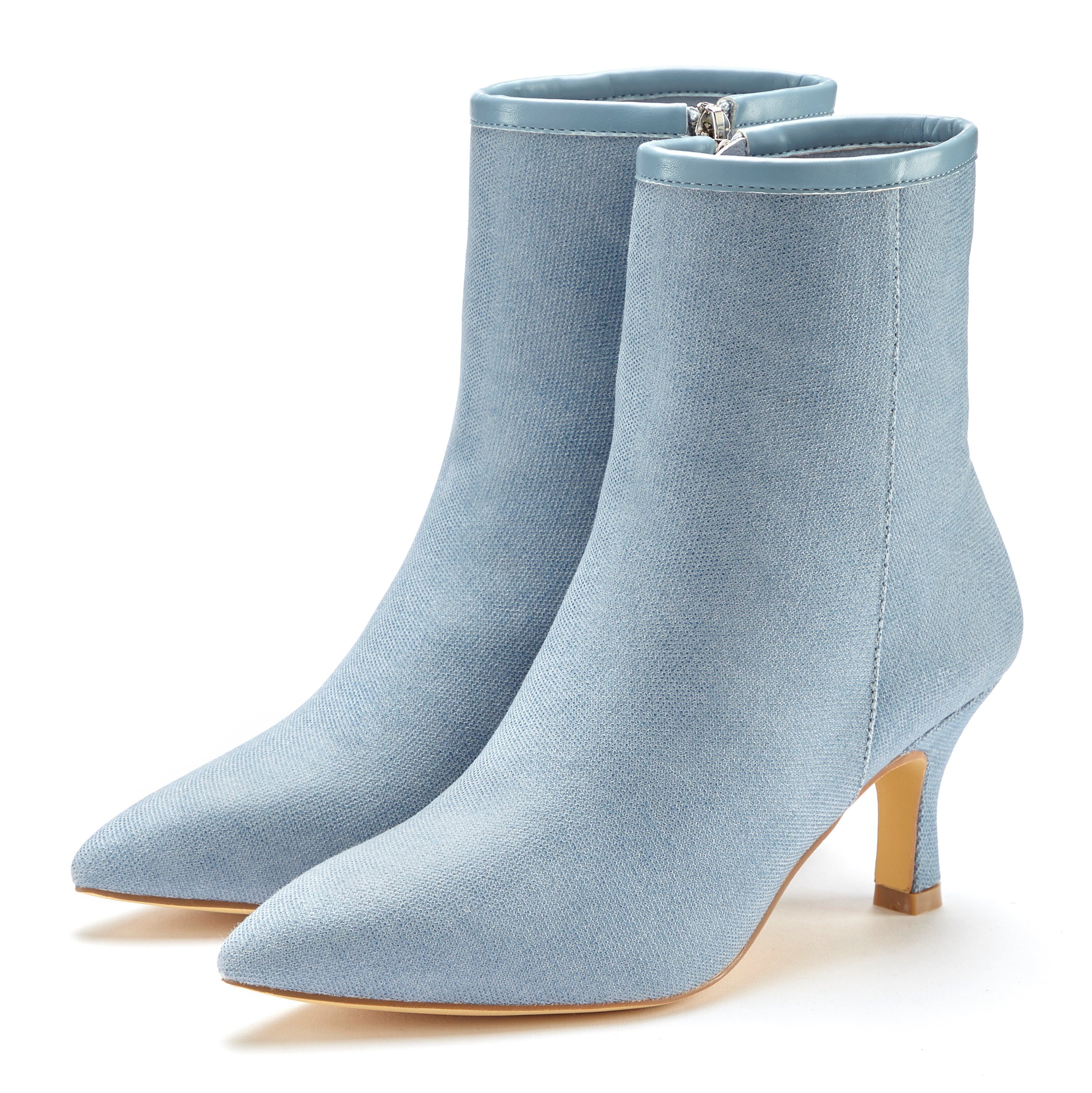 LASCANA Stiefelette High-Heel Ankle Stiefel in Denim-Optik VEGAN günstig online kaufen