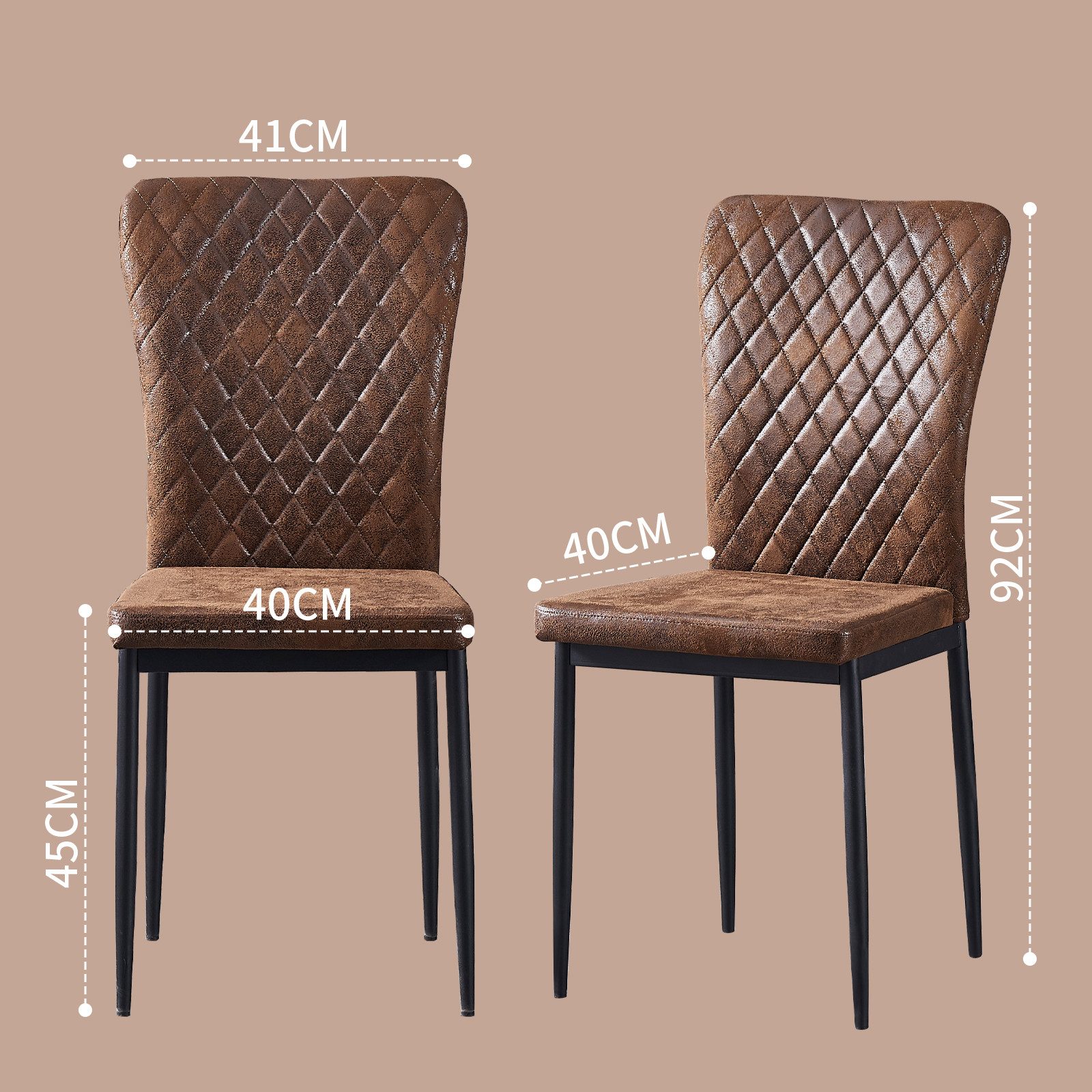 JYMTOM Esszimmerstuhl Samt/Kunstleder, hoher Lehne, Metallgestell, günstig online kaufen