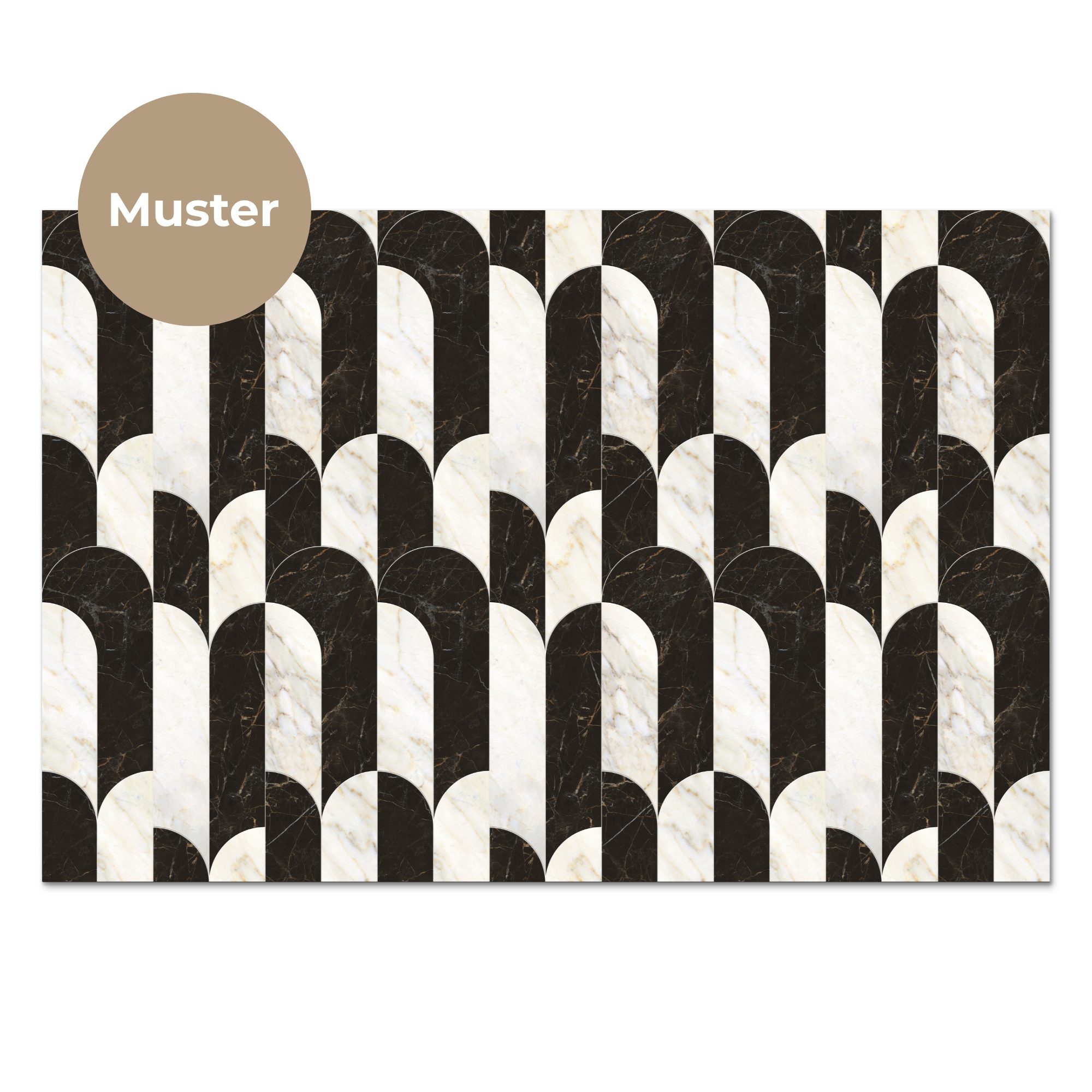 KitchenYeah Küchenrückwand Muster selbstklebend (keine Folie) Bögen - Kacheln - Marmor - Schwarz, (1-tlg), Spritzschutz, Küche, Rückwand, Küchenwand, Küchenfront, 30x20 cm