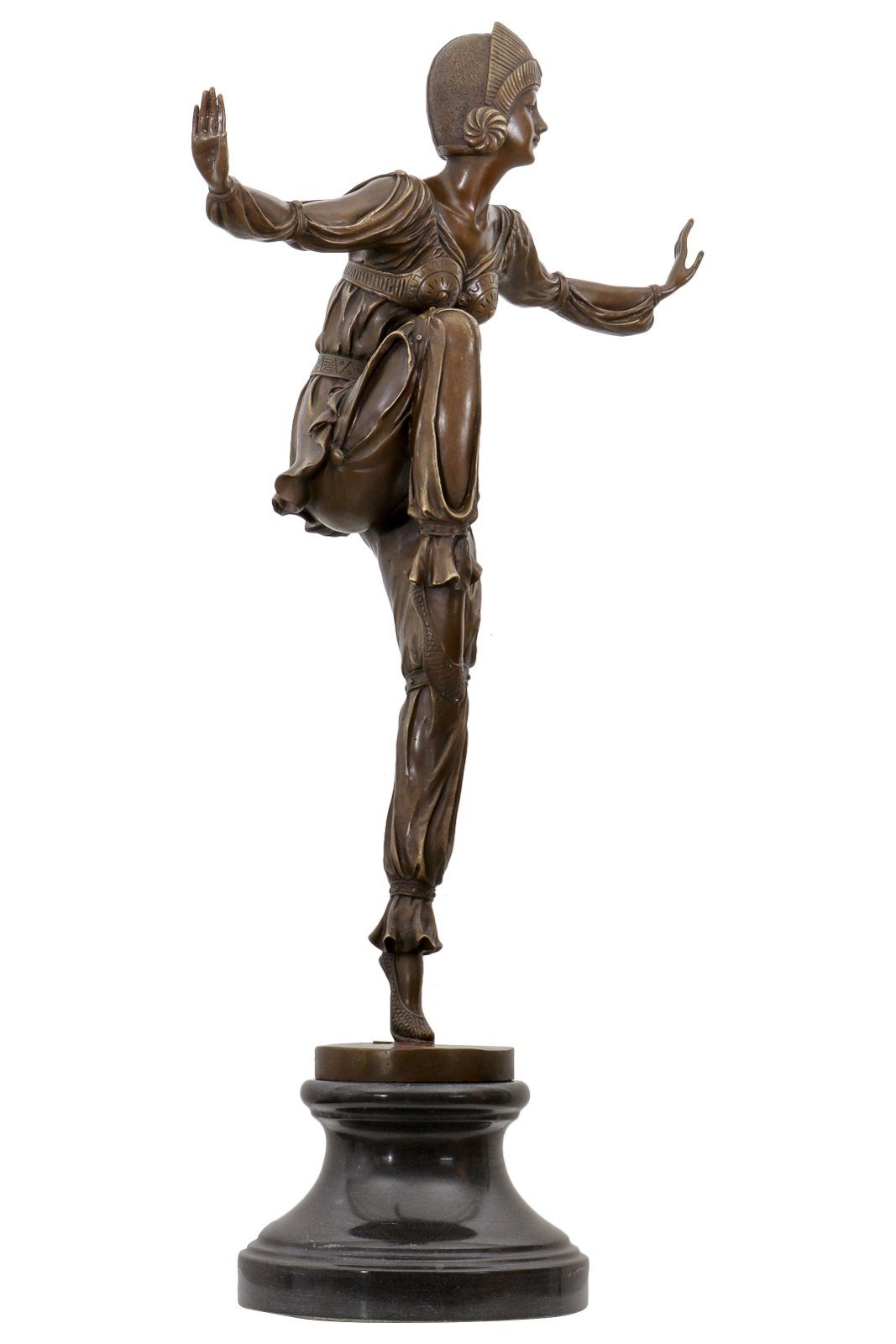 Statue Bronzeskulptur Frau Antik-St Tänzerin Scheherazade Bronze Aubaho Skulptur Figur