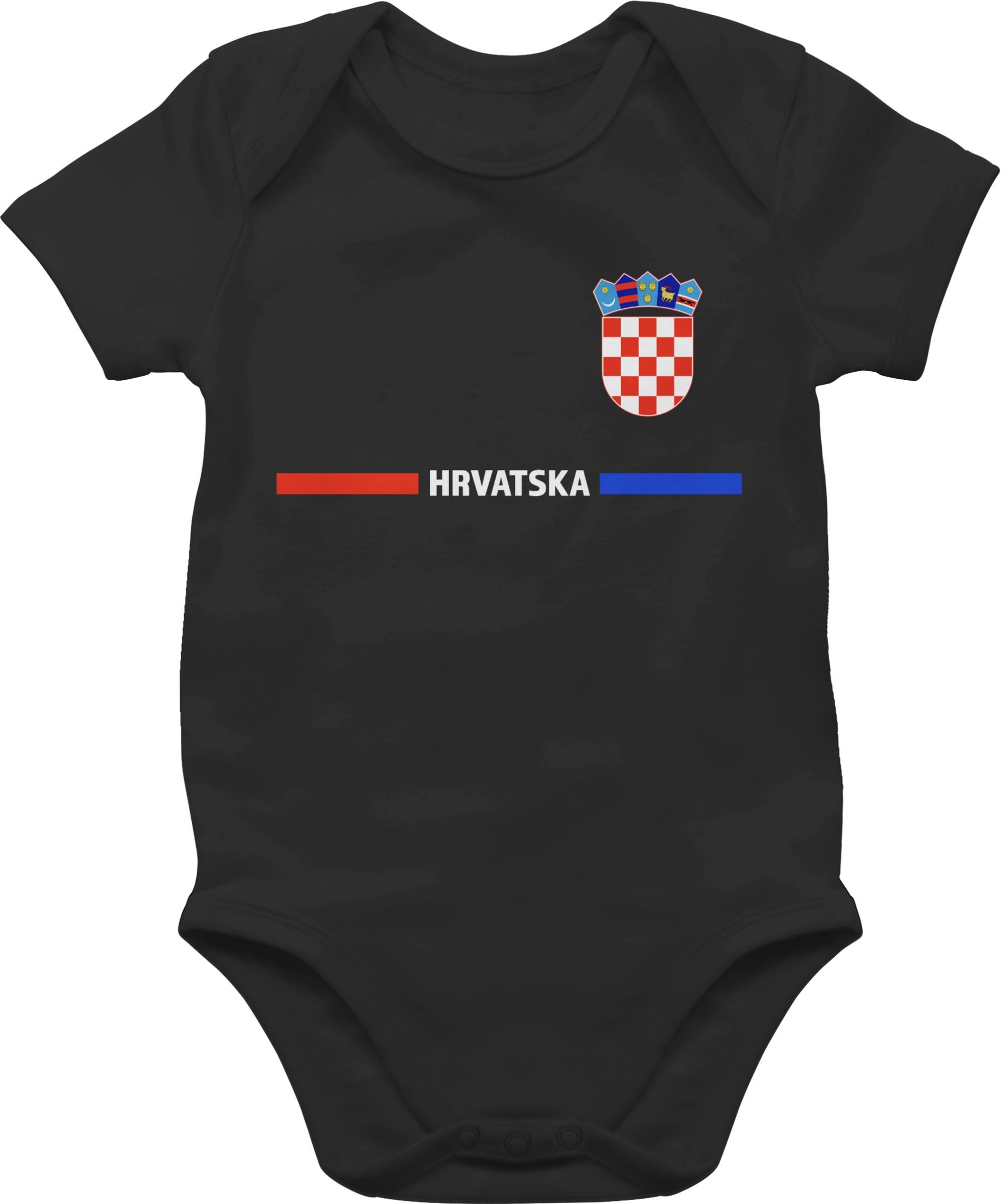 Shirtracer Shirtbody Kroatisches Trikot Wappen, Hrvatska mit Stolz, Hrvatska-Fans 2024 Fussball EM Fanartikel Baby