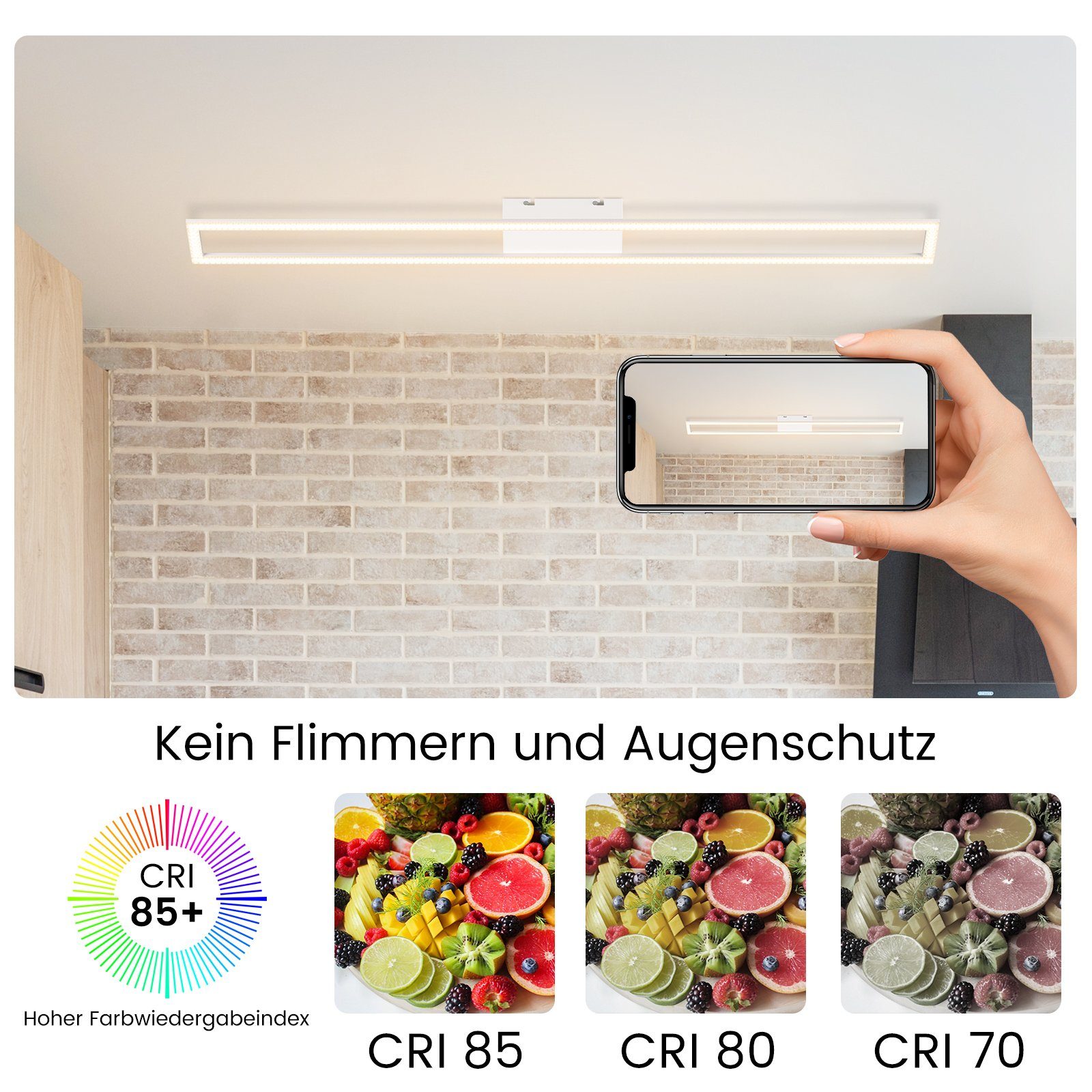 integriert Deckenbeleuchtung, LED W LED Nettlife Deckenleuchte Moderne 40 Weiß mit dimmbar Fernbedienung fest